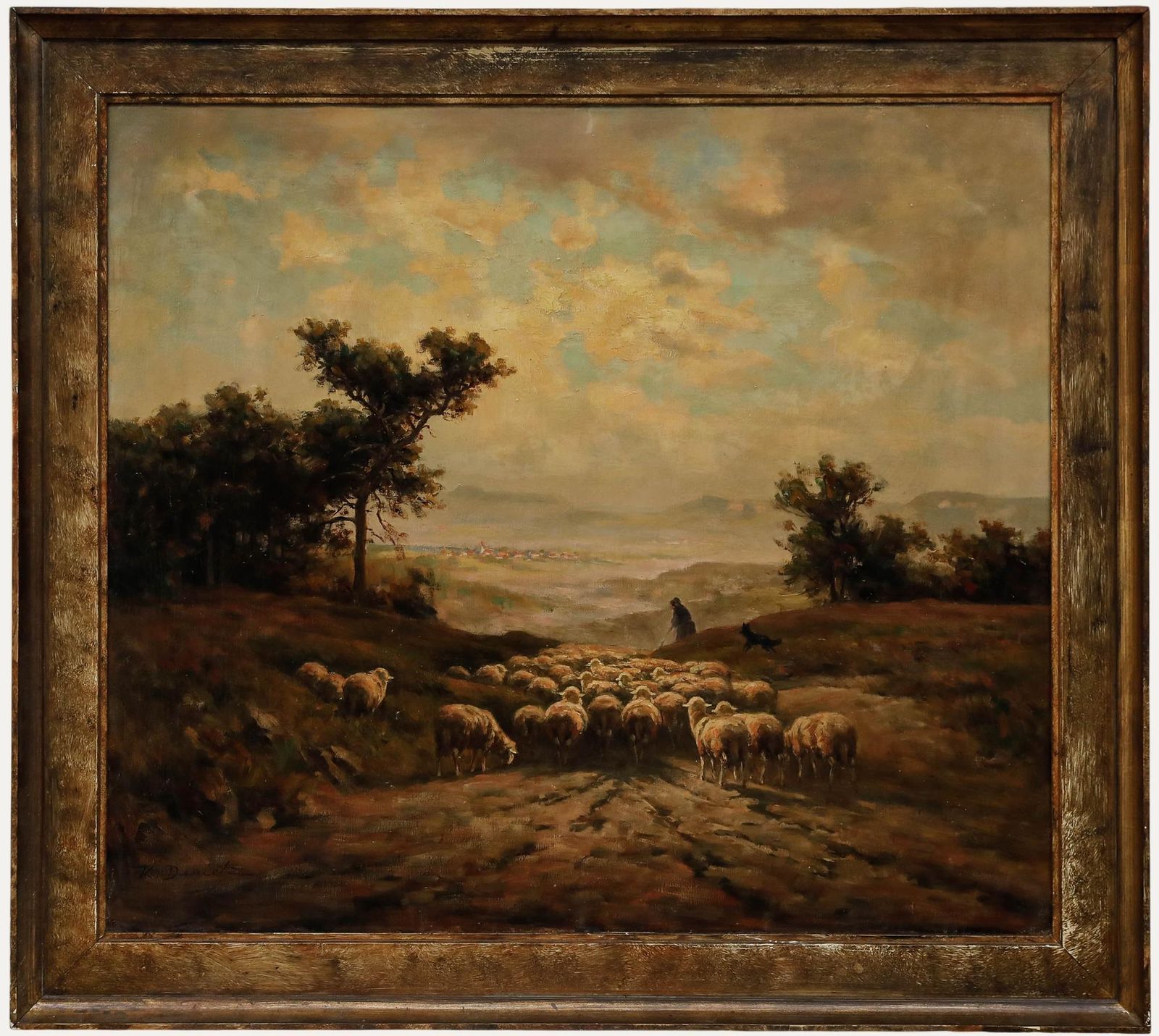 Karl Demetz (1909 1986) Framed Mid 20th Century Oil, Herding At Dusk