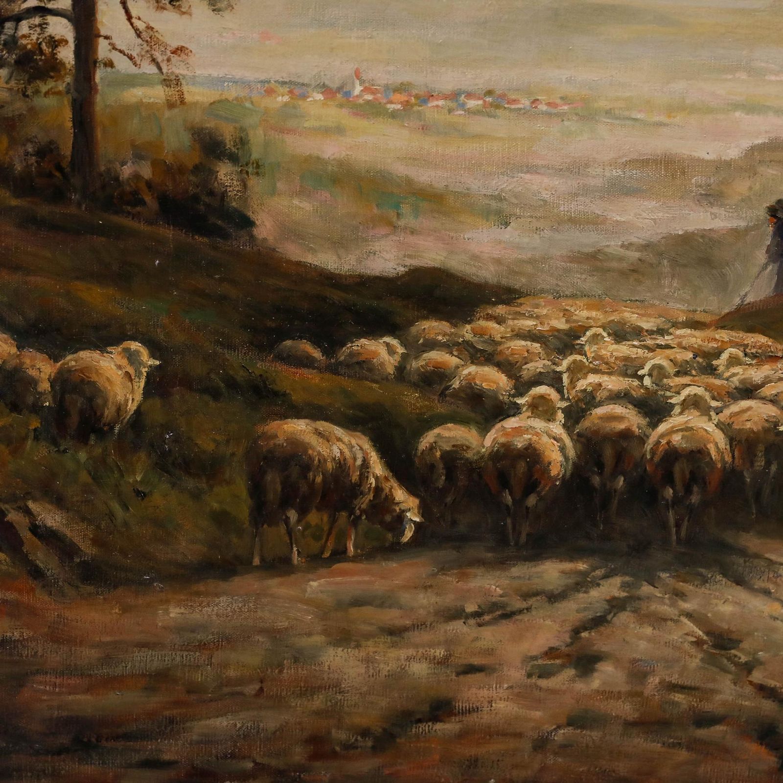 Karl Demetz (1909 1986) Framed Mid 20th Century Oil, Herding At Dusk photo 650.0