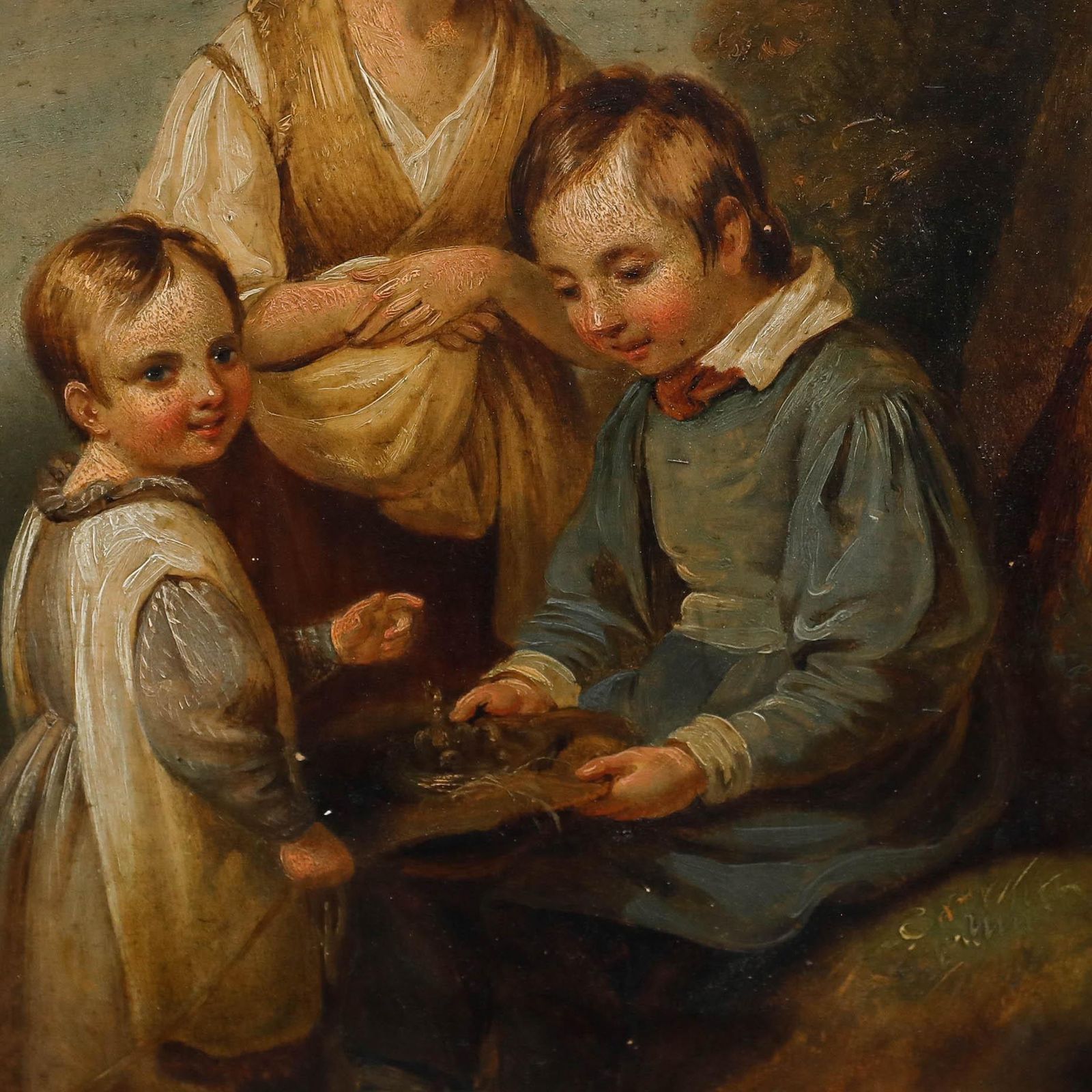 Clara Wulffaert (1812 1867) Framed Mid 19th Century Oil, The Bird Nest photo 995.0
