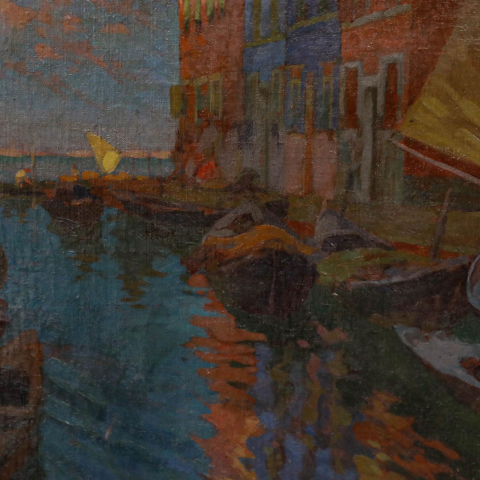 Adolf Hohenstein (1854 1928) Early 20th Century Oil, At The Harbour photo vinterior