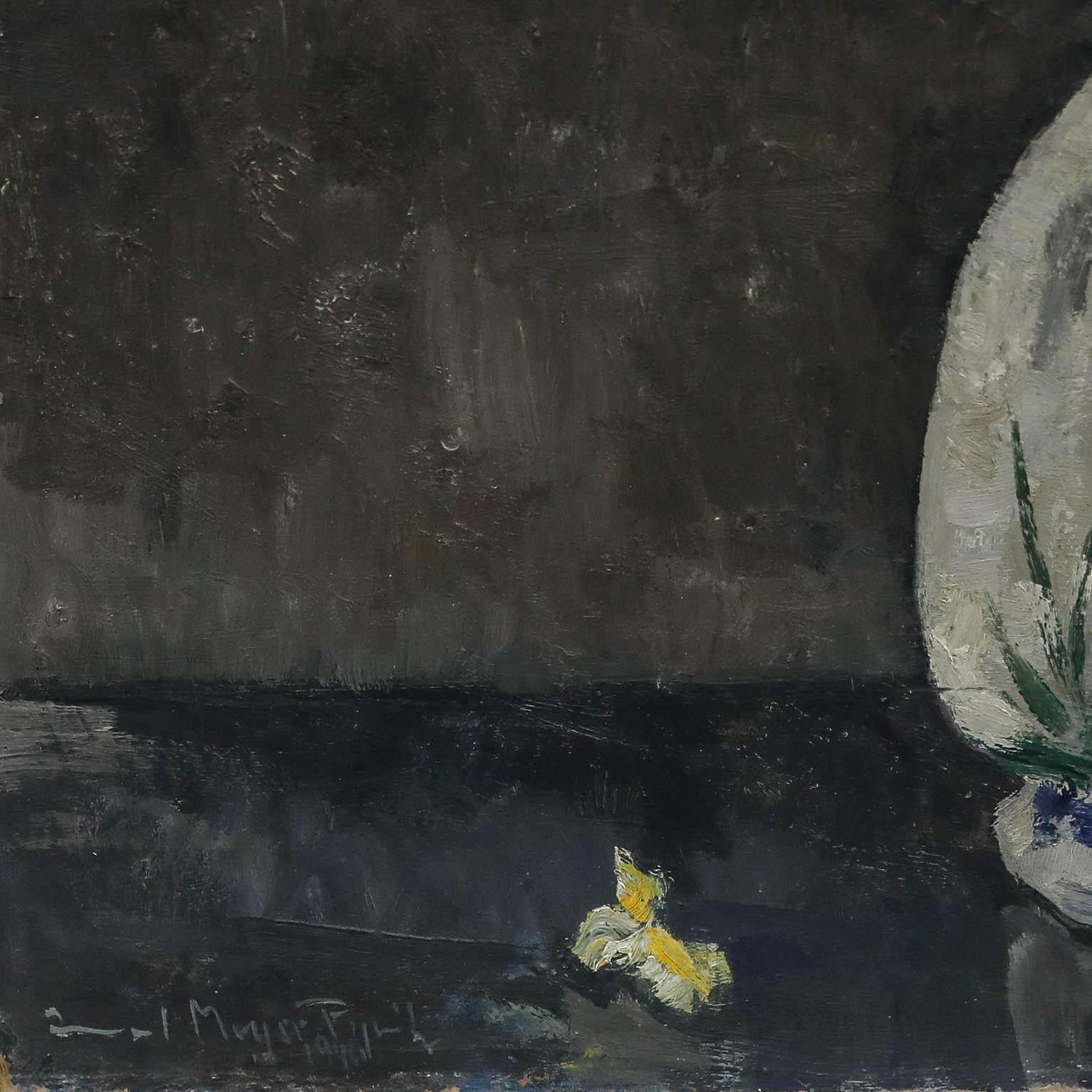 Immanuel Meyer Pyritz (1902 1974) Oil, Flowers In A Ceramic Jug photo vinterior