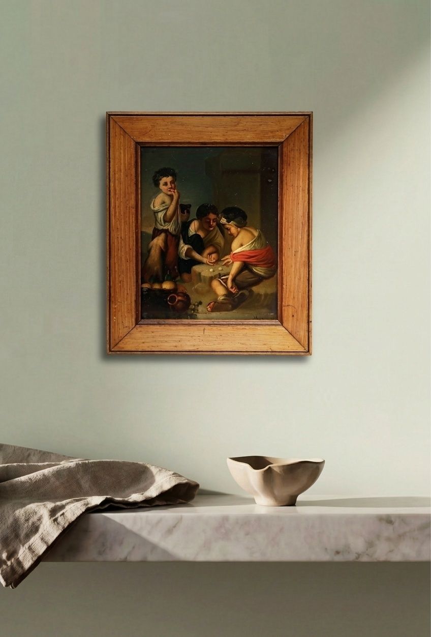 Minis After Bartolome Esteban Murillo (1618 1682) Oil, Boys Playing Dice photo Art