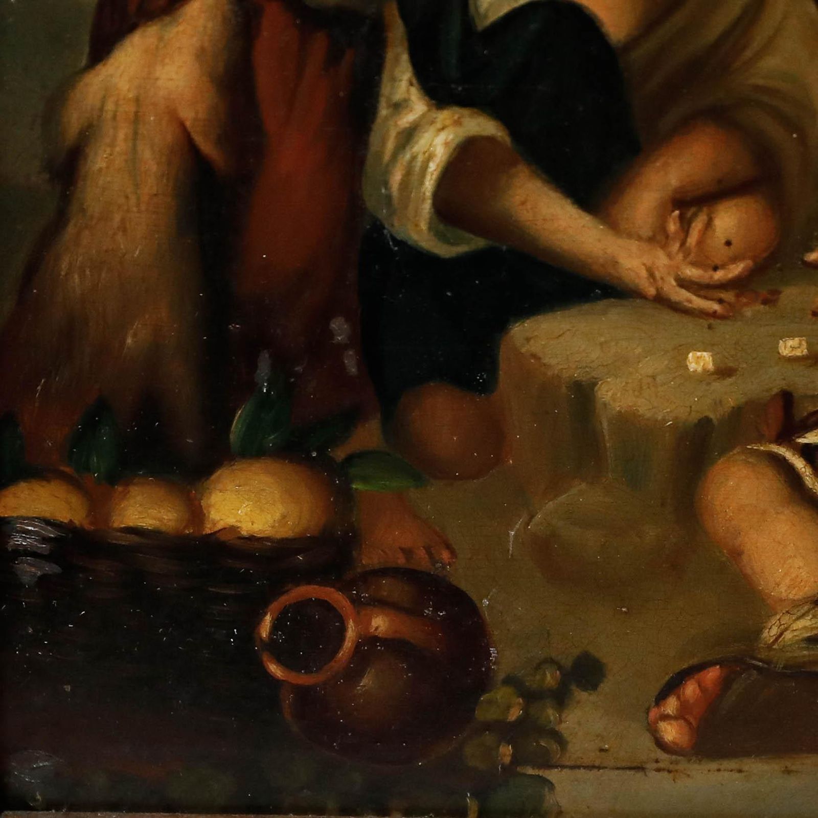 Minis After Bartolome Esteban Murillo (1618 1682) Oil, Boys Playing Dice photo vintage