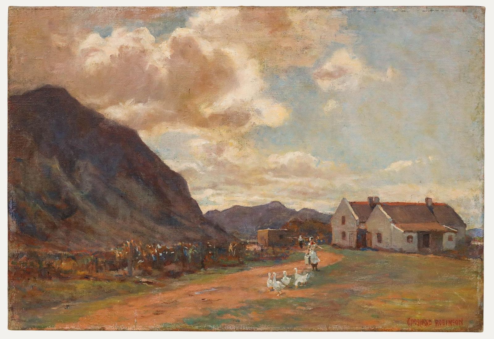 George Crossland Robinson (1858 1930) Oil, Little Farm In The Mountains