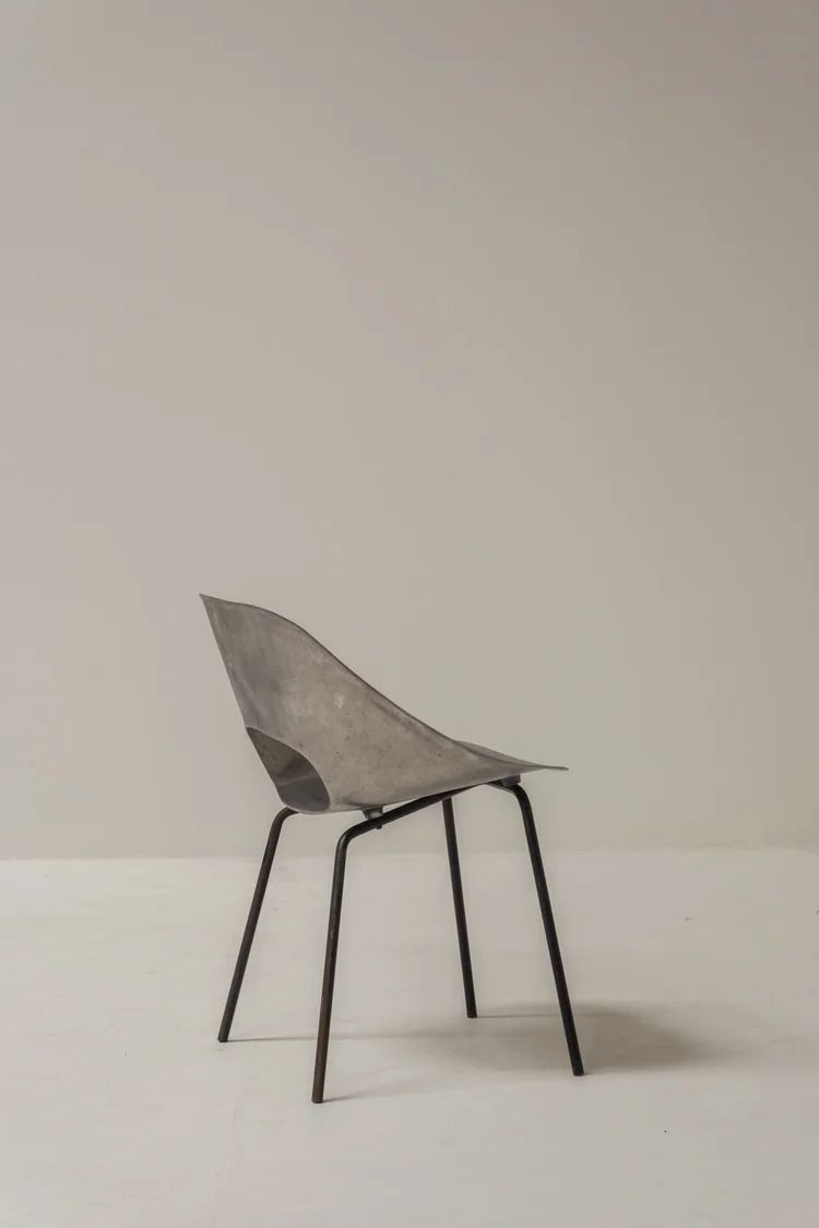 Set Of 3 Aluminum Tonneau Chairs By Pierre Guariche For Steiner, 1950s photo vintage