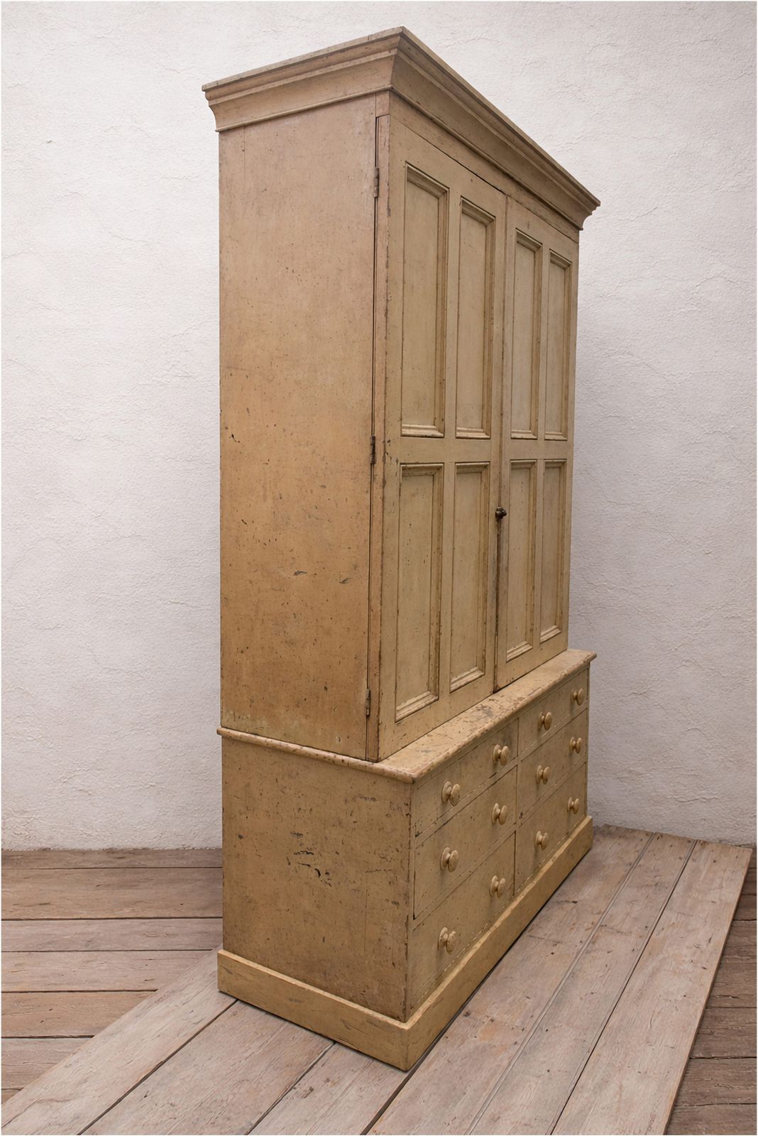 Exceptional 19th Century Painted Pine Housekeepers Cupboard In Original Paint (968) photo furniture
