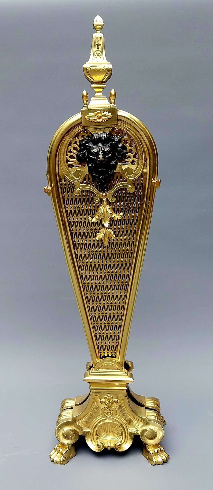 photo for sale Large Gilt Bronze Antique French Peacock Firescreen By Bouhon Freres Louis Xv1 Style
