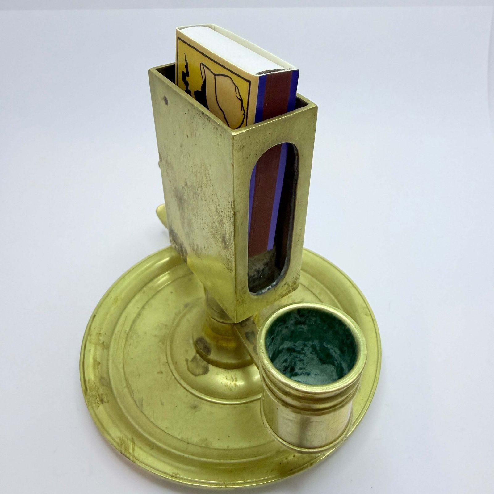 Skultuna Bruk, Sweden Late 1800s. Antique Brass Chamberstick Candleholder. photo vinterior