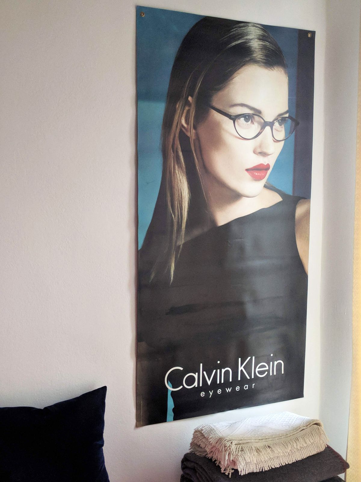photo furniture Xl 1990s Original Calvin Klein Eyewear Ad Poster Featuring Kate Moss