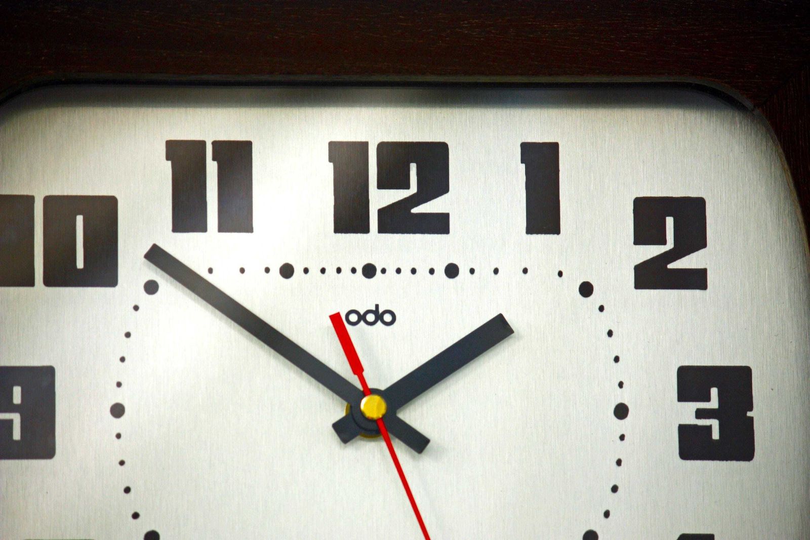 Vintage Odo Wall Clock   30cm Wooden French Retro Mid Century Style 1970s Atomic Gift Off The Wall Clocks photo for sale