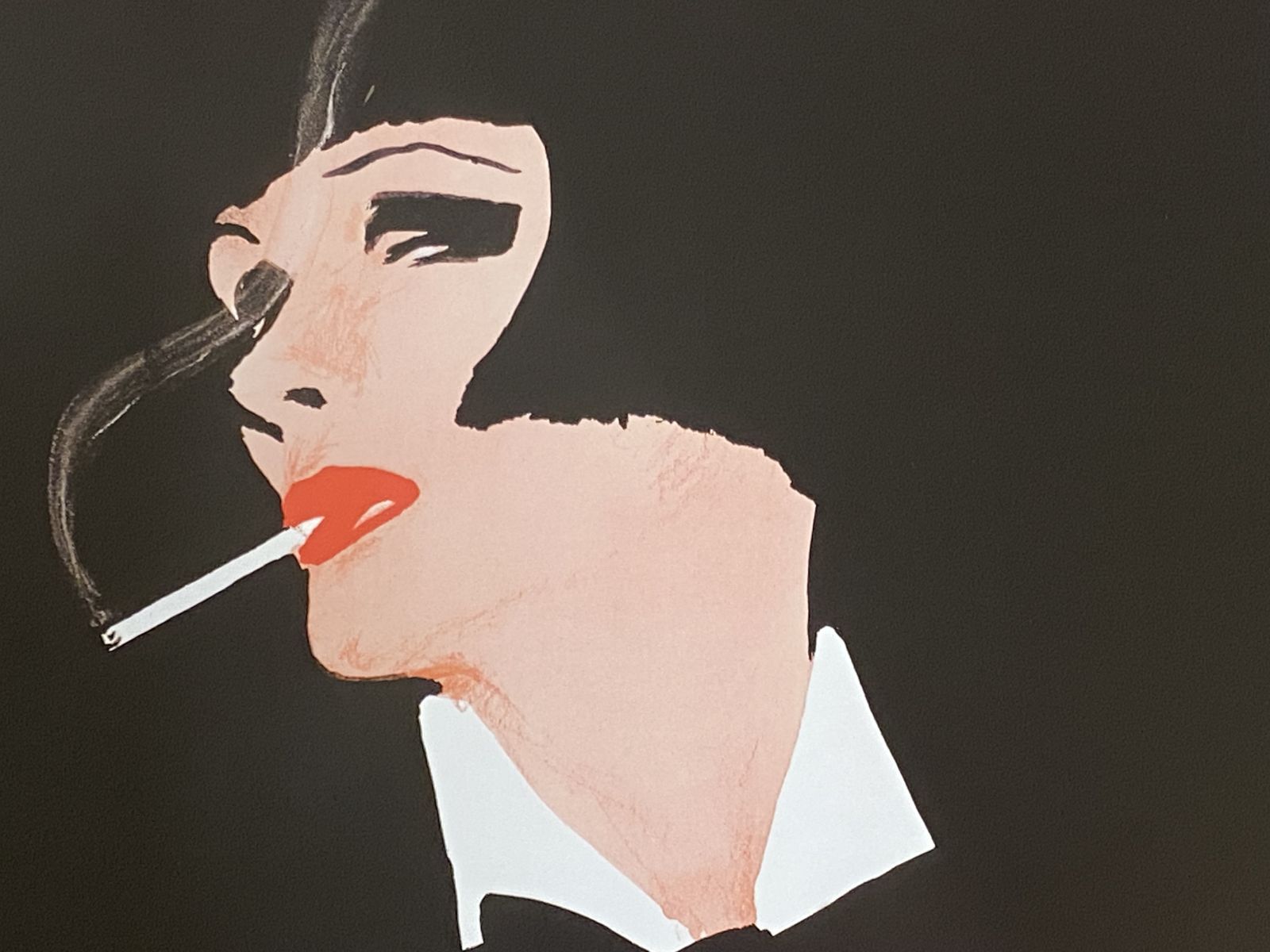 photo vinterior René Gruau, 1981   Femme A L'oeillet   Original Poster Printed In Offset Cm 80 X 60
