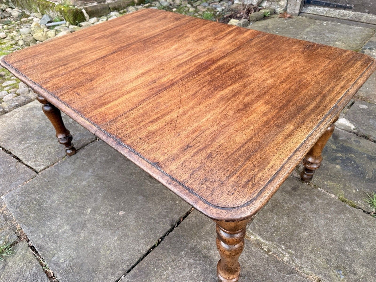 Original English Country Antique Rustic Telescopic Extending Dining Table 1850c photo vintage