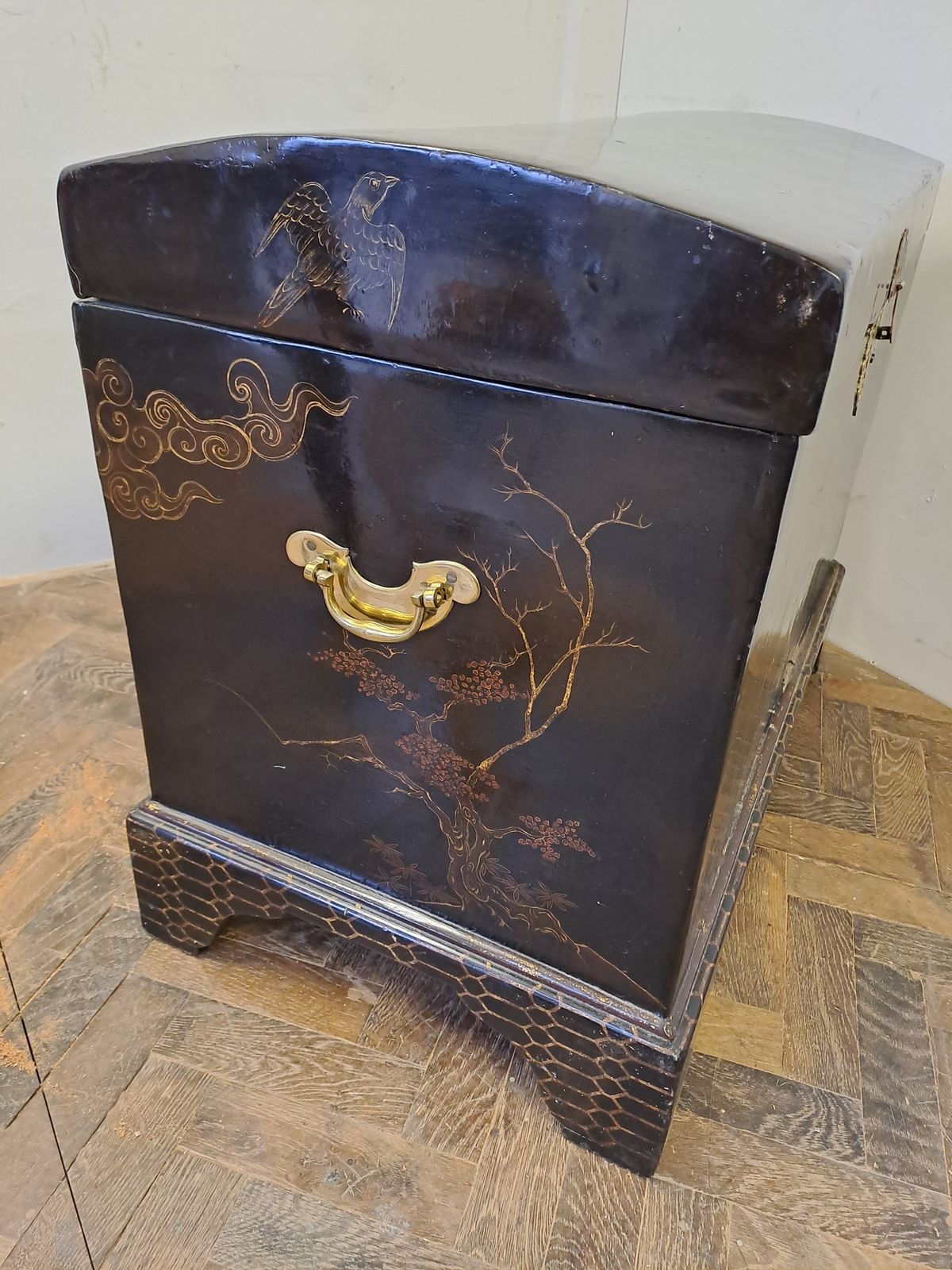 Japanese Black Lacquer Chest, 1900s photo buy