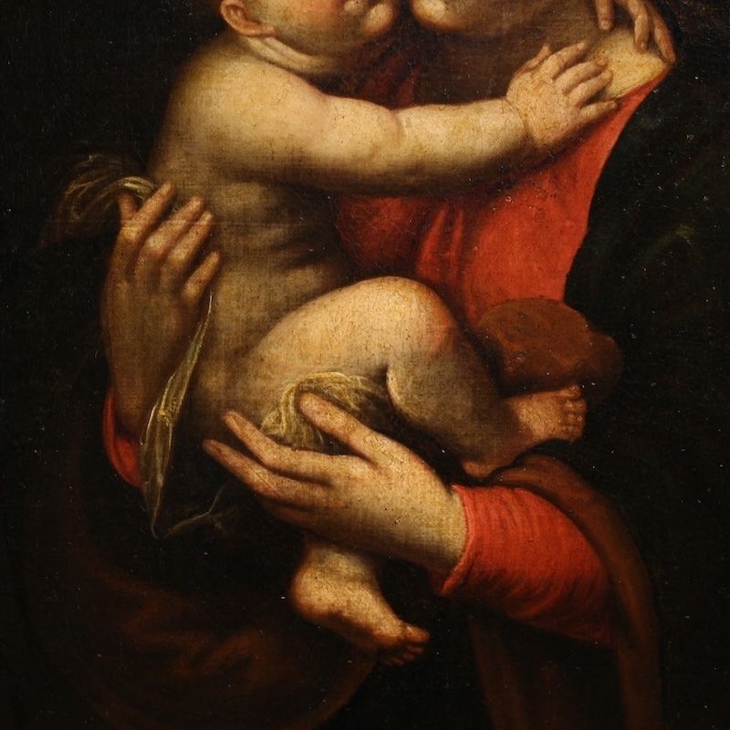 Tableau religieux d'époque, Madone à l'Enfant, XVIIIe siècle photo 2700.0