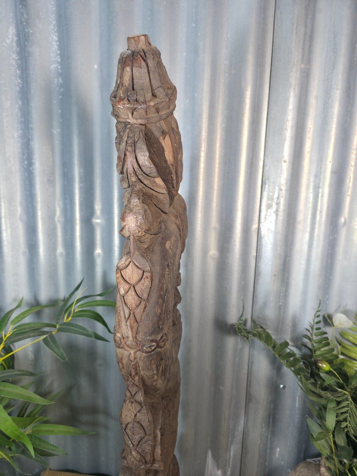 Antique 19th Century Indian Hand Carved Wooden Architectural Corbel On Stand photo 110.0