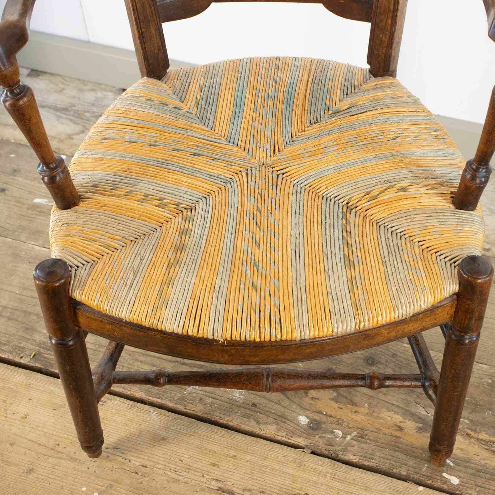 18c French Country Chair With New Rush Seat photo vinterior