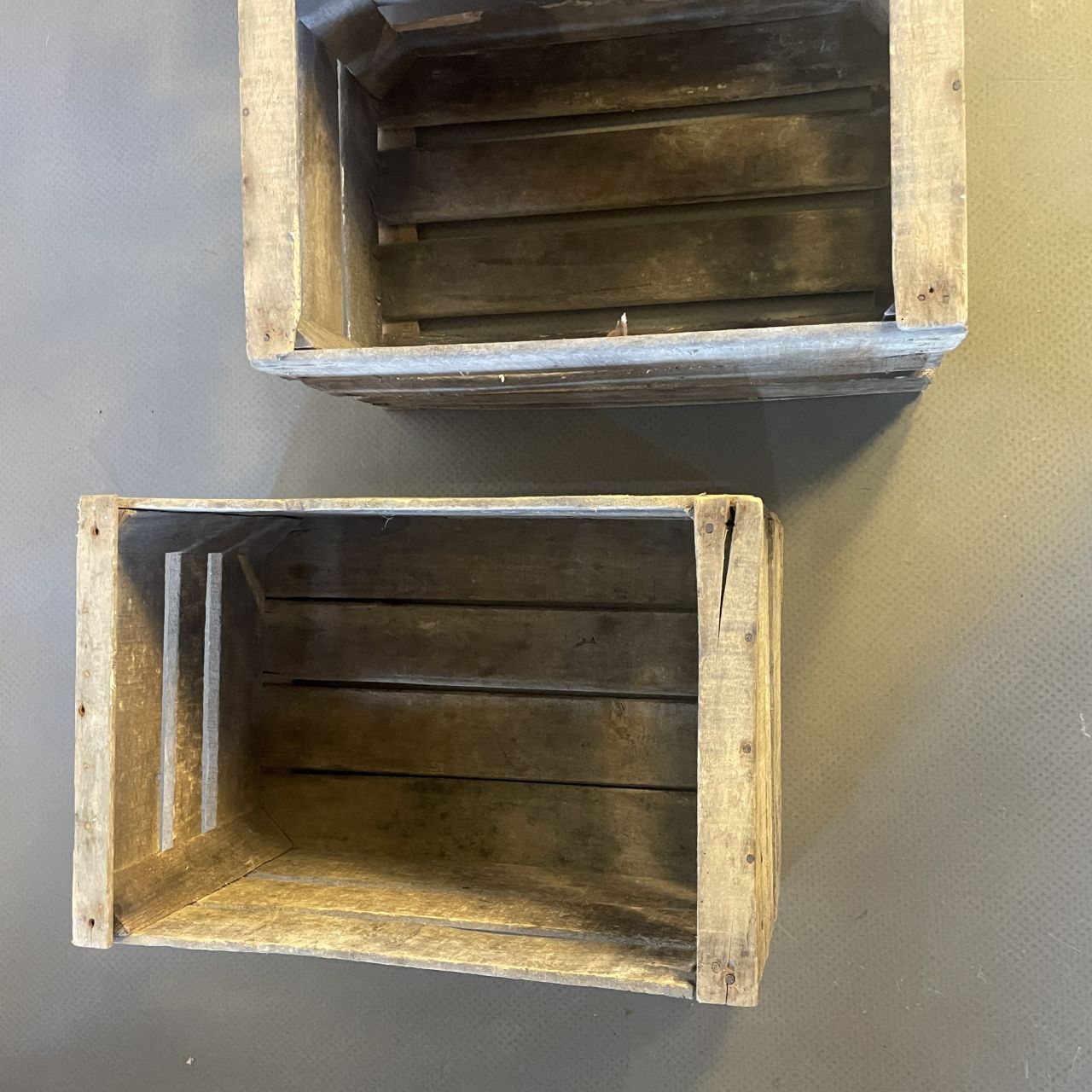 Set Of 3 French Wooden Bushel Boxes photo vinterior