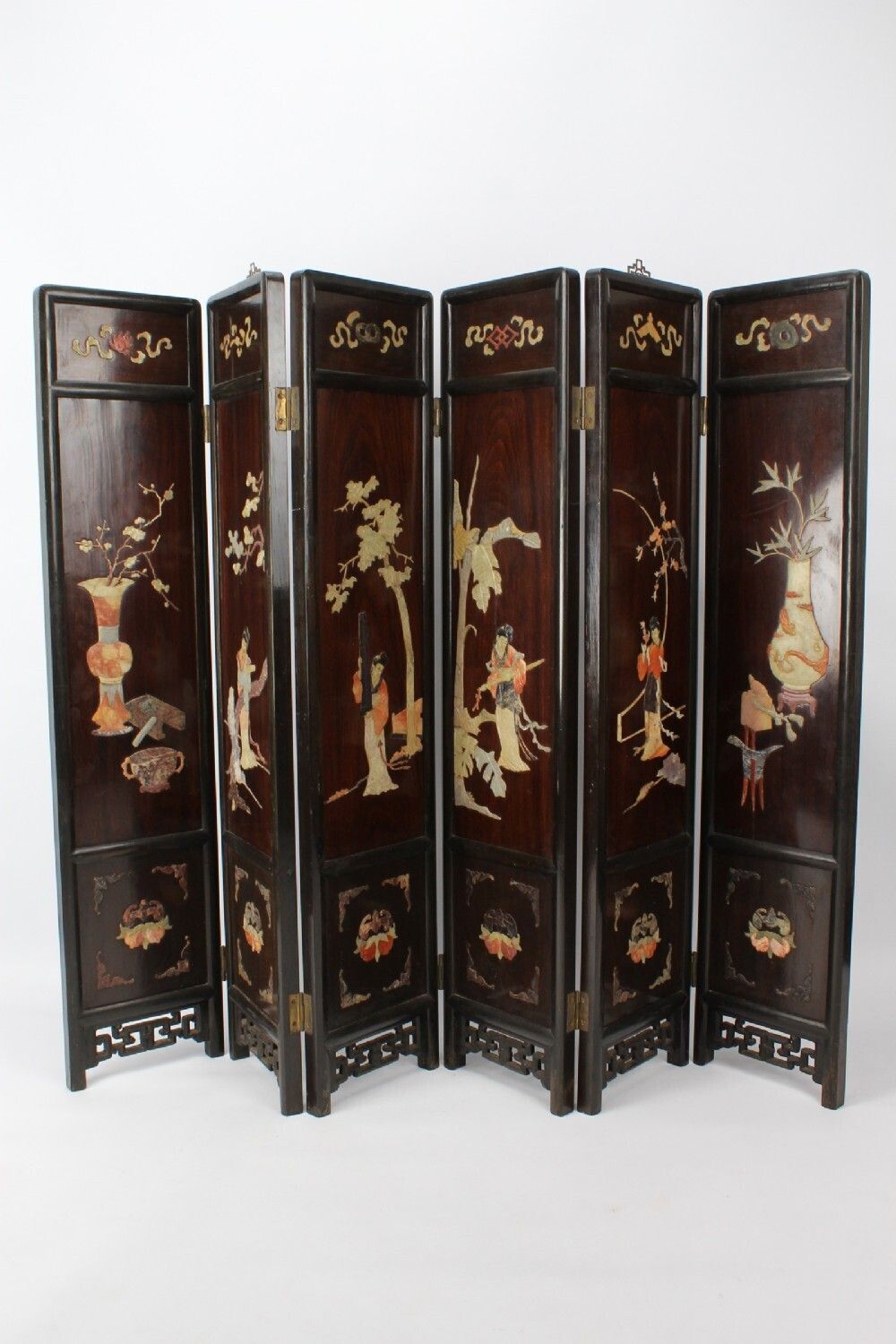 Antique Chinese Folding Fire Screen