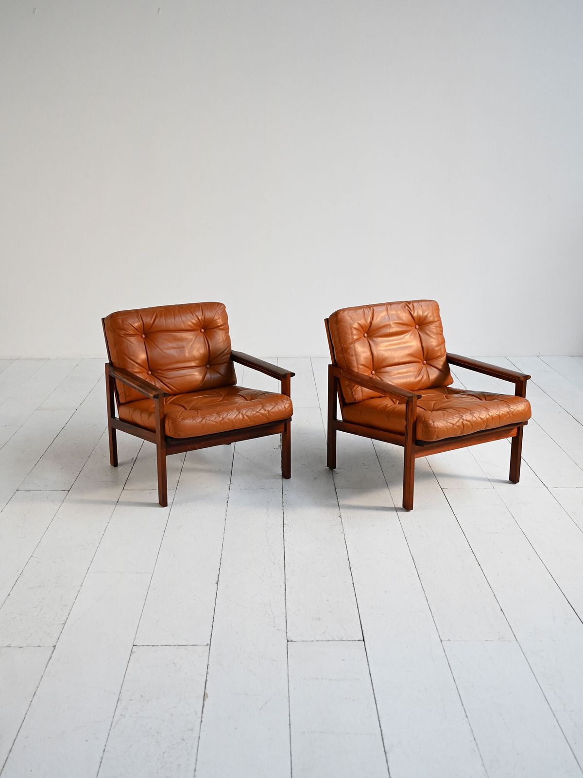 Illum Wikkelsø “Capella” Armchairs, Denmark, 1960s photo for sale