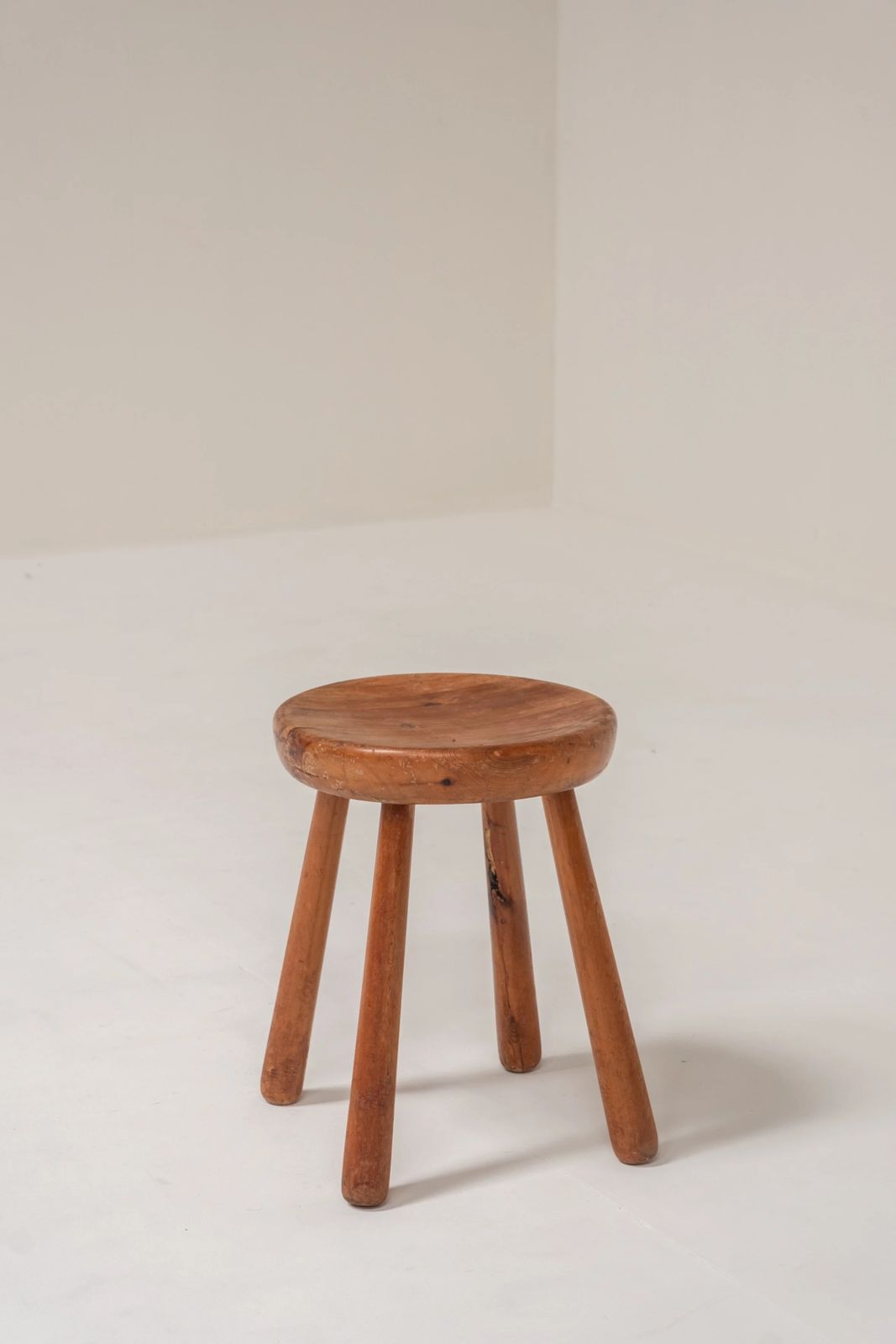 Wooden Stool In The Style Of Charlotte Perriand, France, 1960s photo Furniture