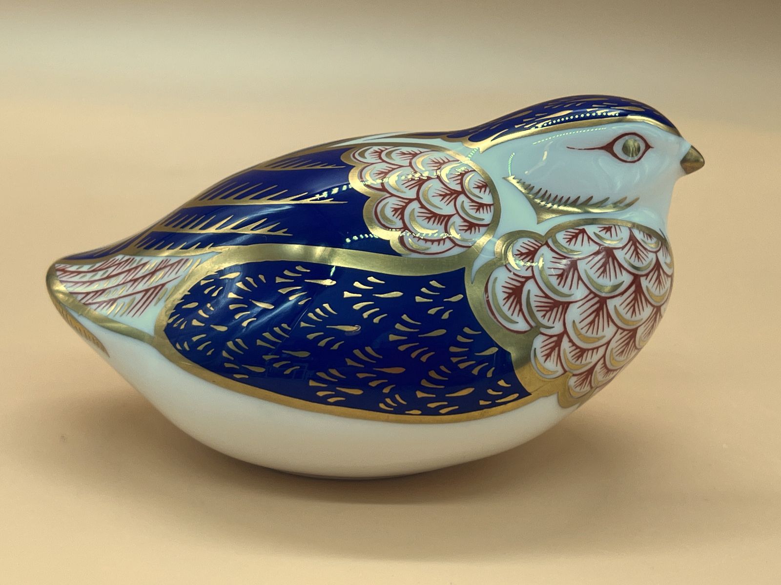 Royal Crown Derby Porcelain Imari Quail Bird Paperweight. photo Home Decor