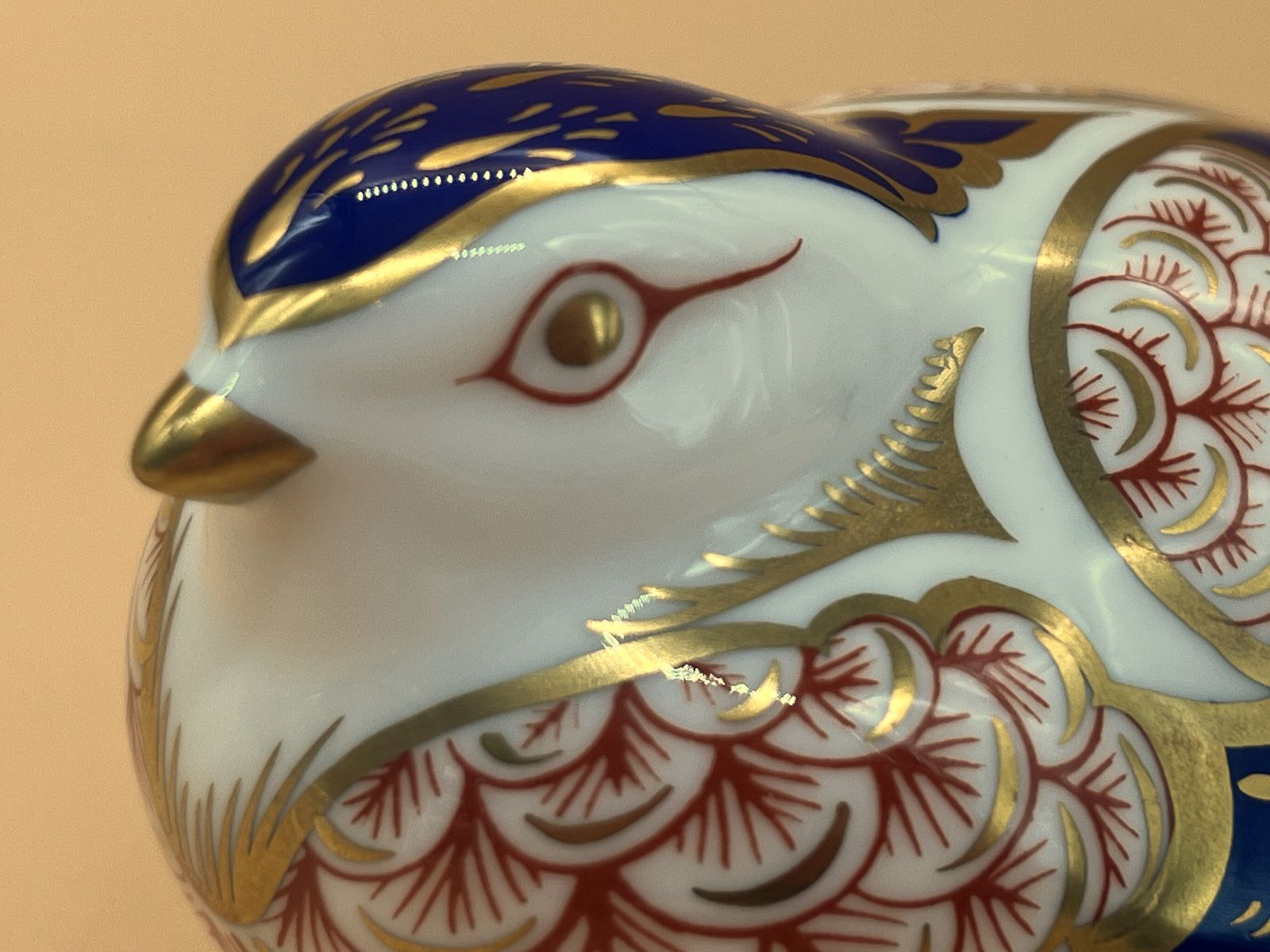 Royal Crown Derby Porcelain Imari Quail Bird Paperweight. photo vinterior