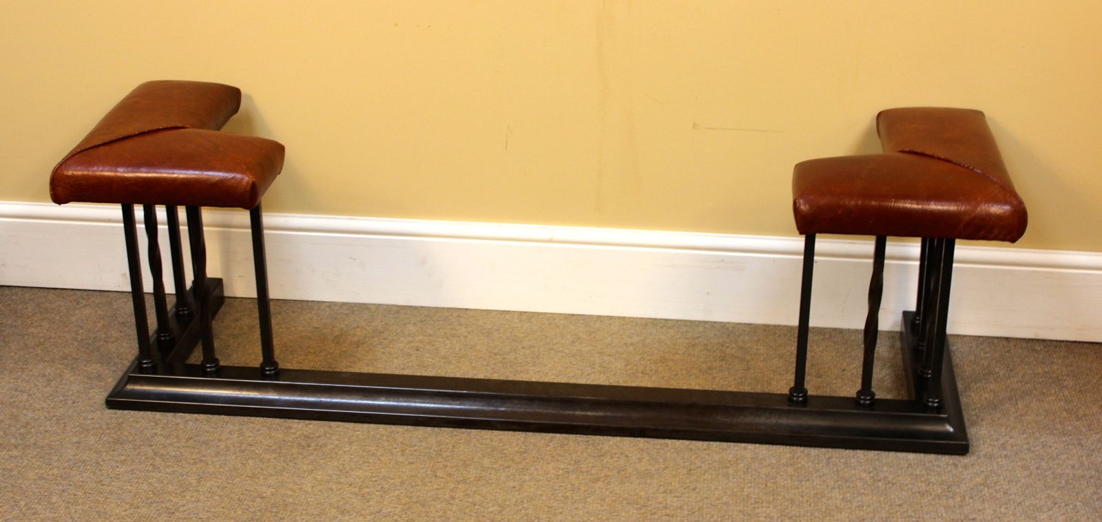Early 20thc. Steel & Leather Club Fender photo furniture