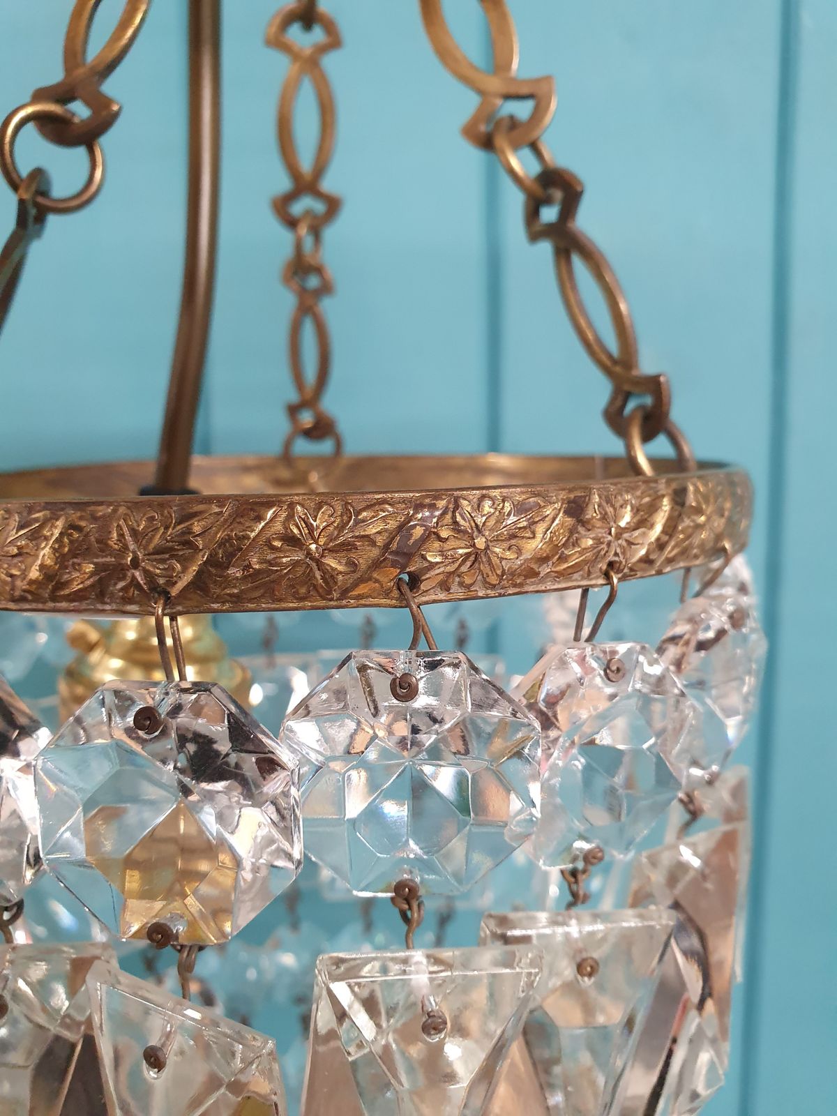 Prism Bag Chandelier Antique 6" photo vinterior