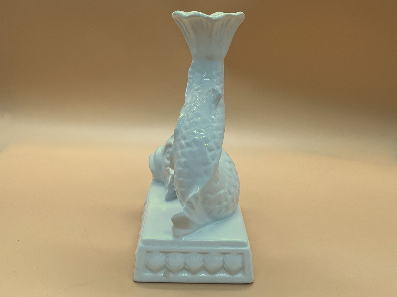 Antique Wedgwood Creamware Pottery Stylized Dolphin Candlestick. C1900. photo Home Decor