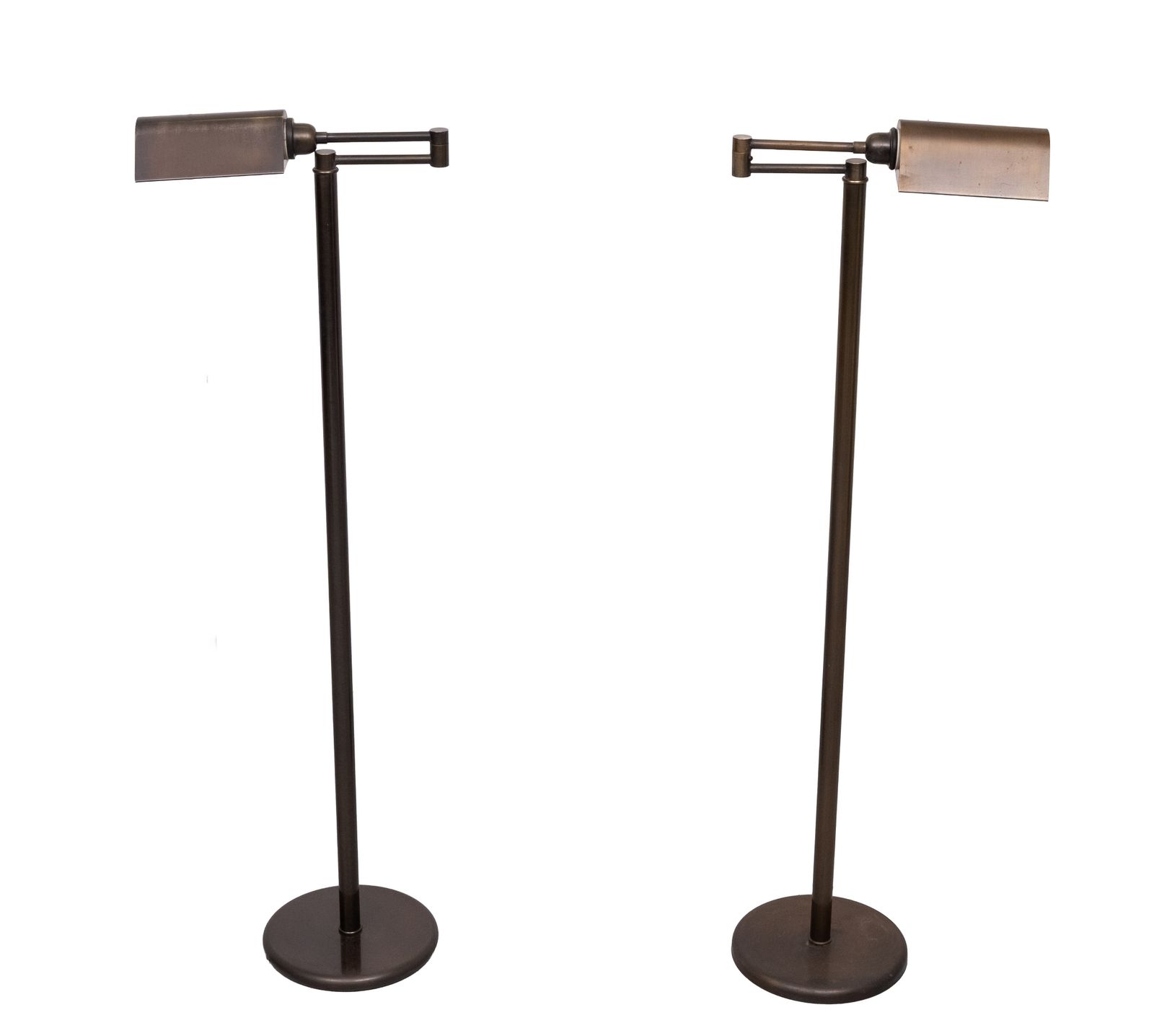 Paar Bronsgekleurde Swingarmlamp Vloerlampen, Jaren 1970, Duitsland photo furniture