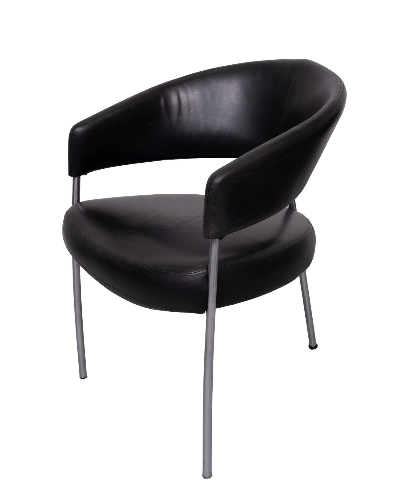 Meubels Set Van 4 Zwartleren Eetkamerstoelen Van Castelijn, Jaren 1990 photo