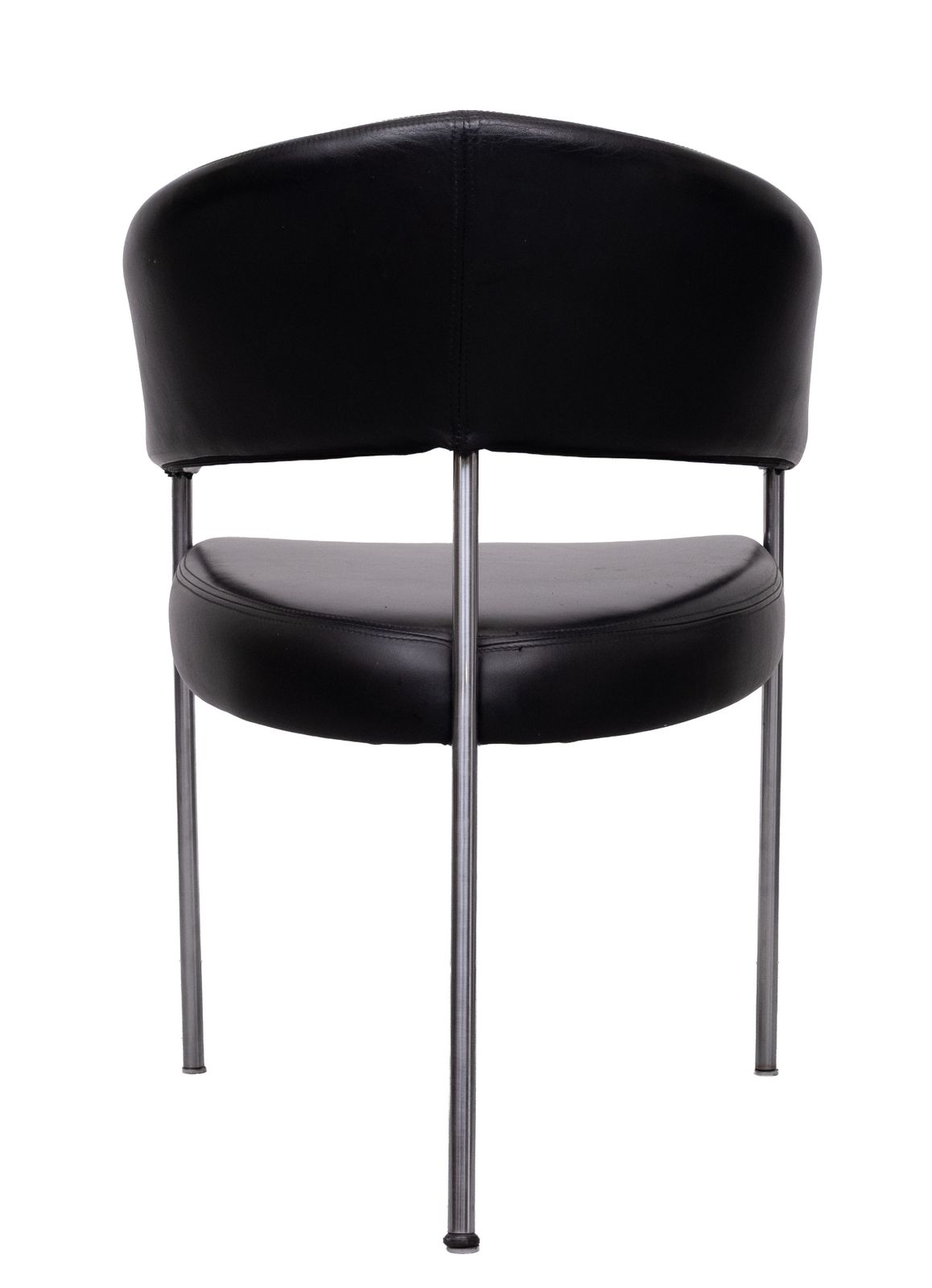 photo vinterior Set Van 4 Zwartleren Eetkamerstoelen Van Castelijn, Jaren 1990