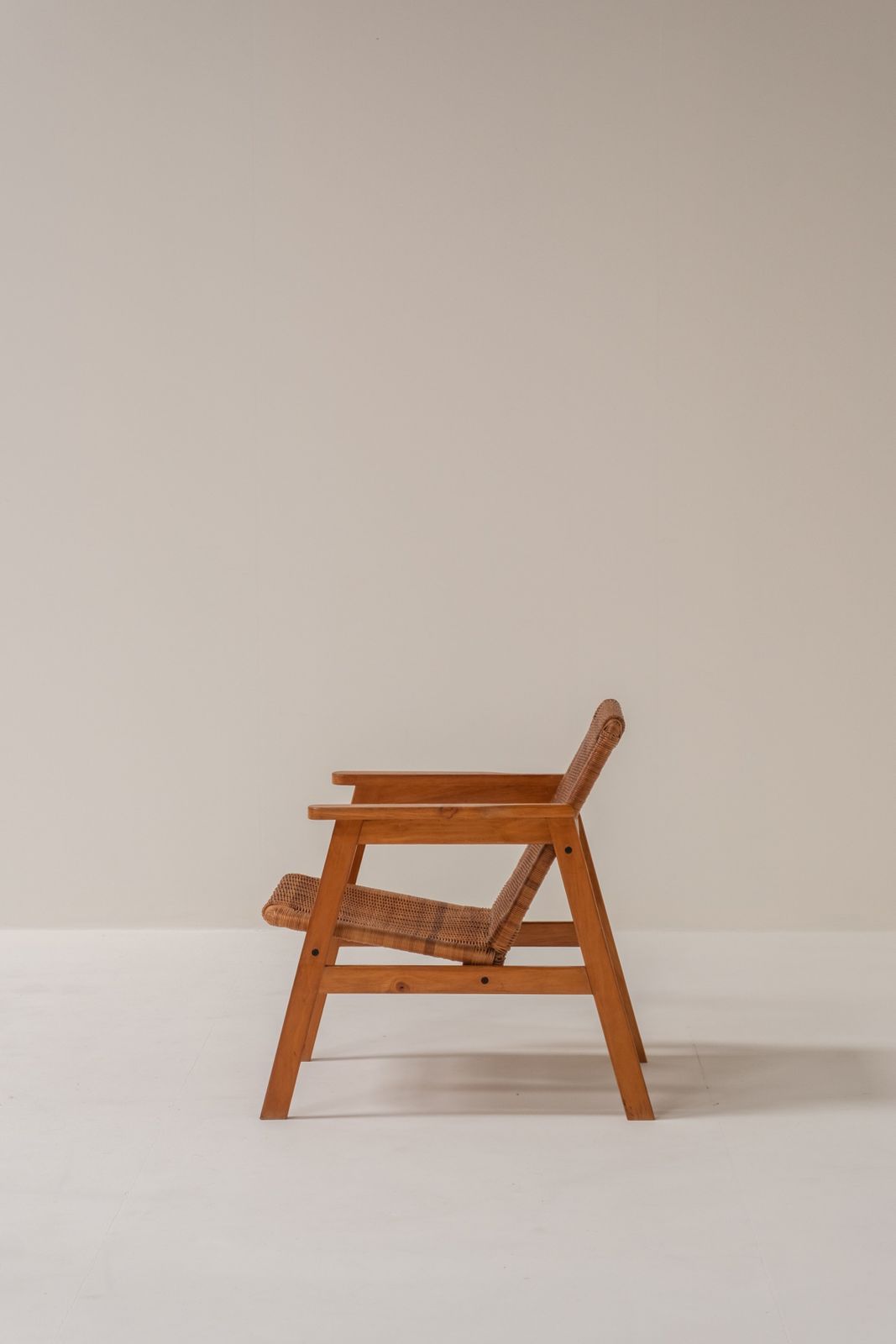 photo for sale Pair Of Italian Wicker Lounge Chairs, 1970s