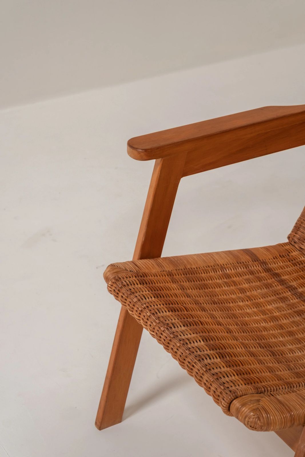 1415.0 Pair Of Italian Wicker Lounge Chairs, 1970s photo