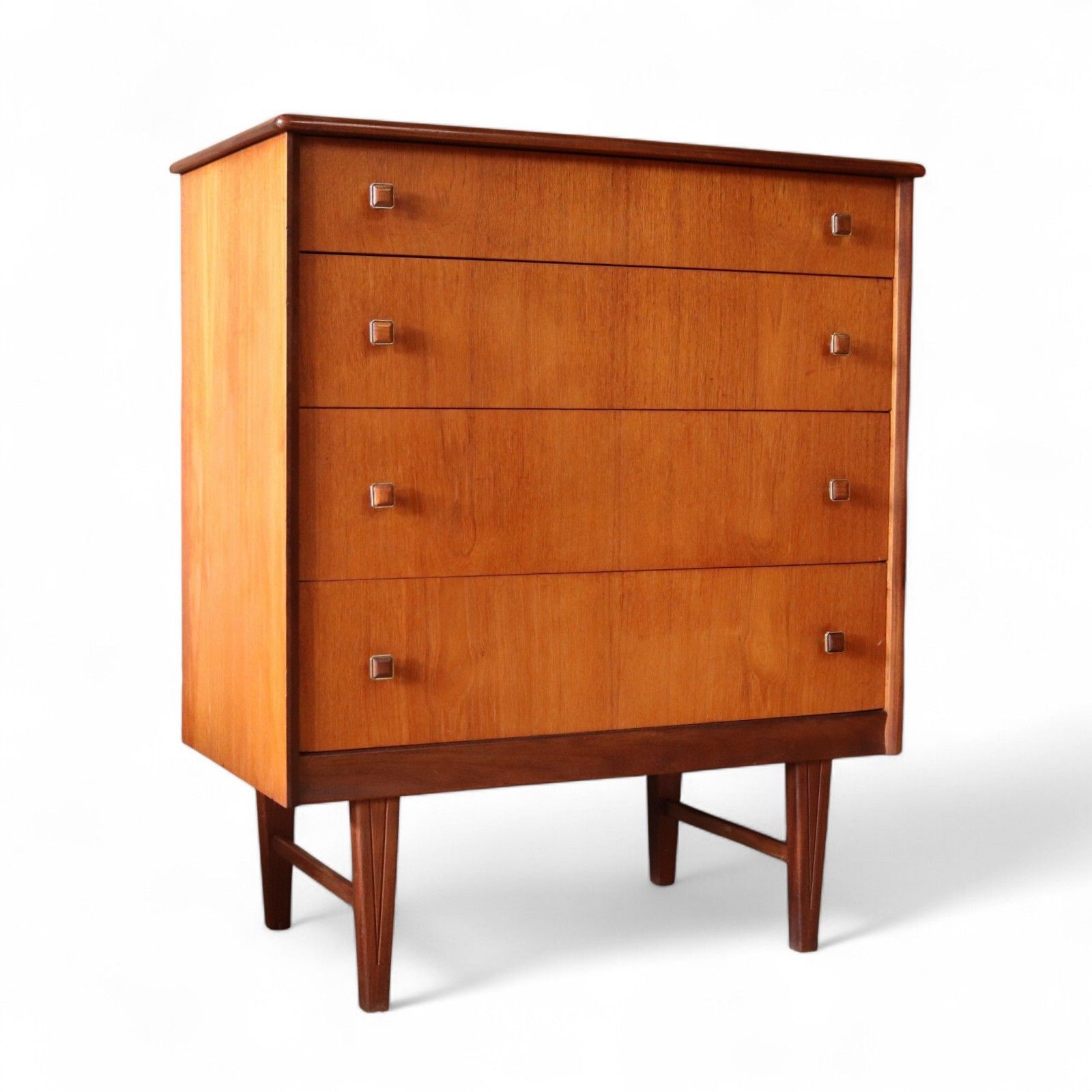 Mid Century Homeworthy Teak Chest Of Drawers 4 Drawer 1960s