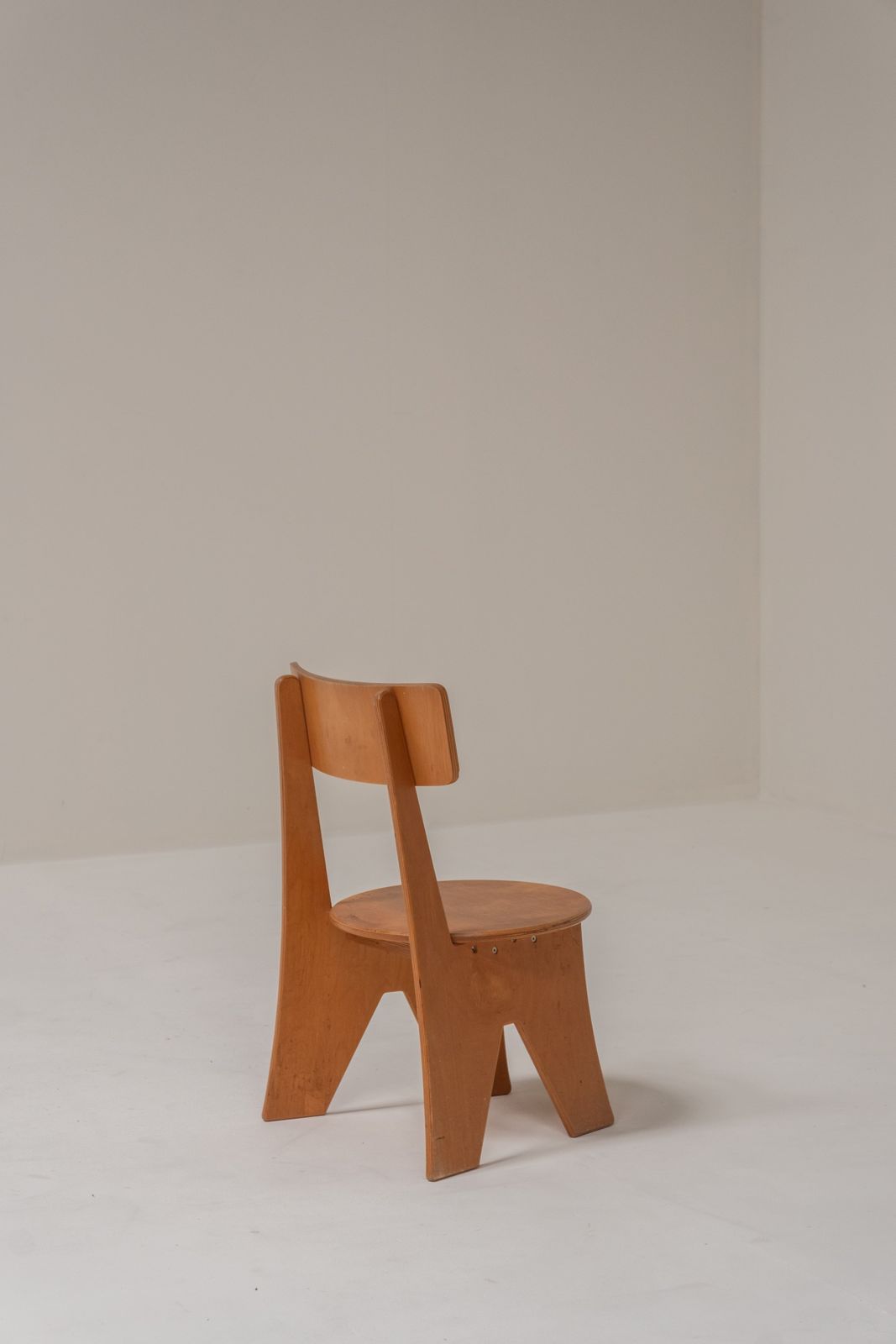 Sculptural Pair Of Plywood Chairs, Germany, 1970s photo Furniture