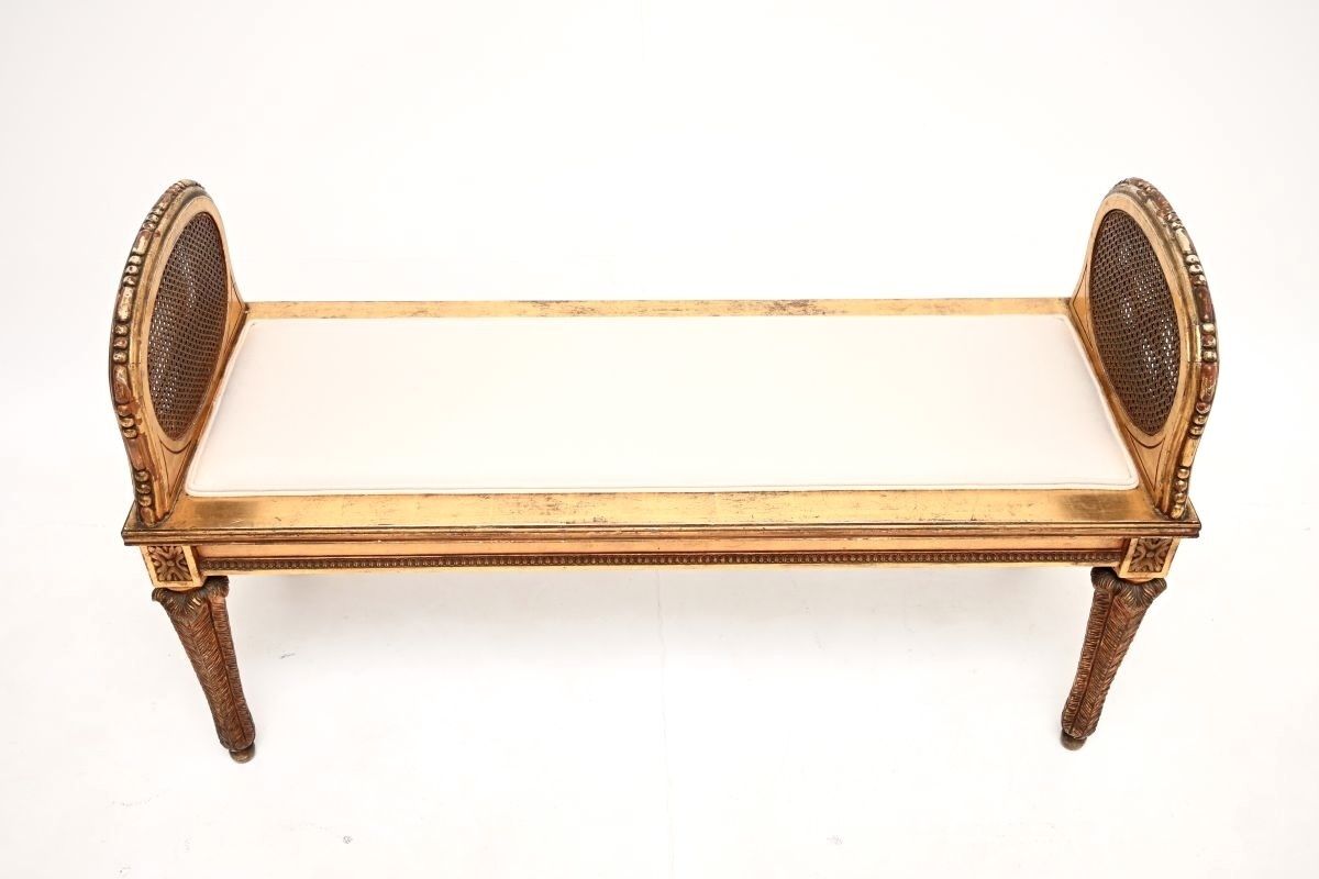 Antique French Carved Gilt Wood Stool photo vinterior