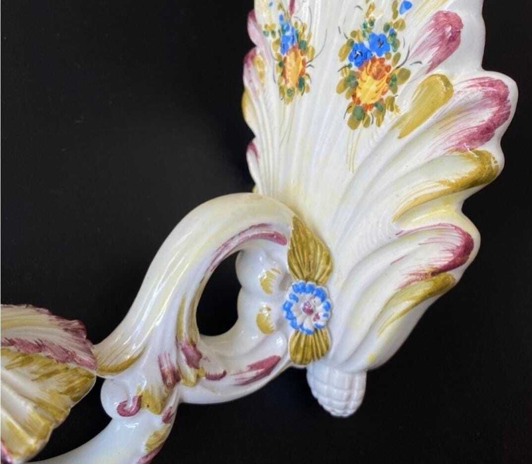 Duty Free USA. Pair Of Antique Ceramic Sconces From Italy photo buy