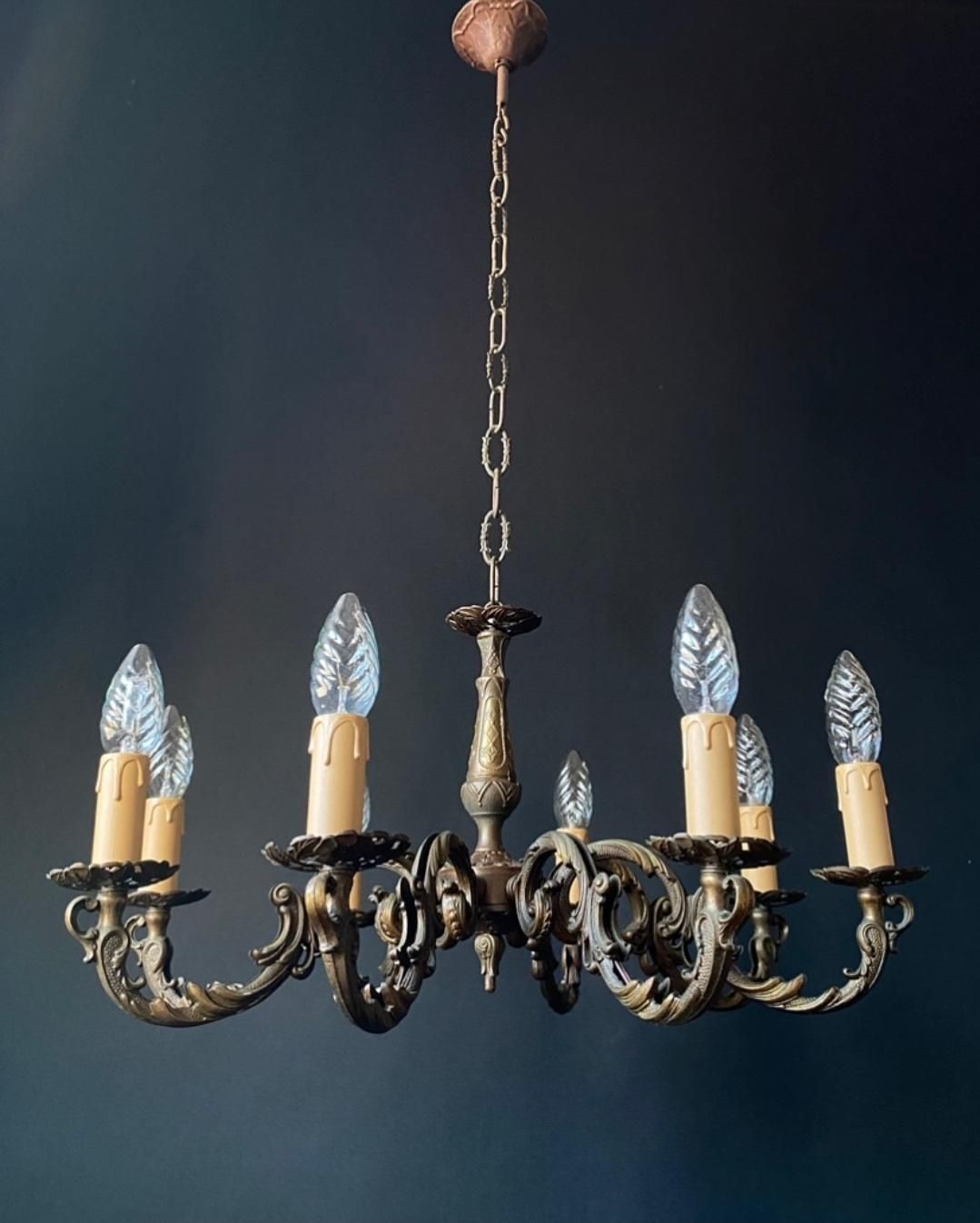 Duty Free For USA. Antique Brass Chandelier From Italy photo furniture