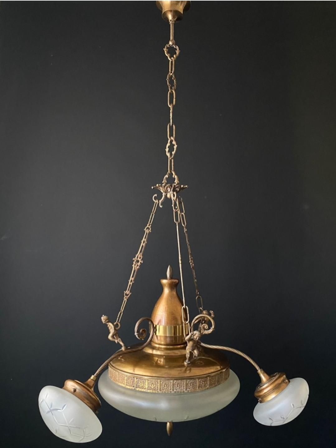Duty Free For USA   Large Antique Chandelier photo for sale