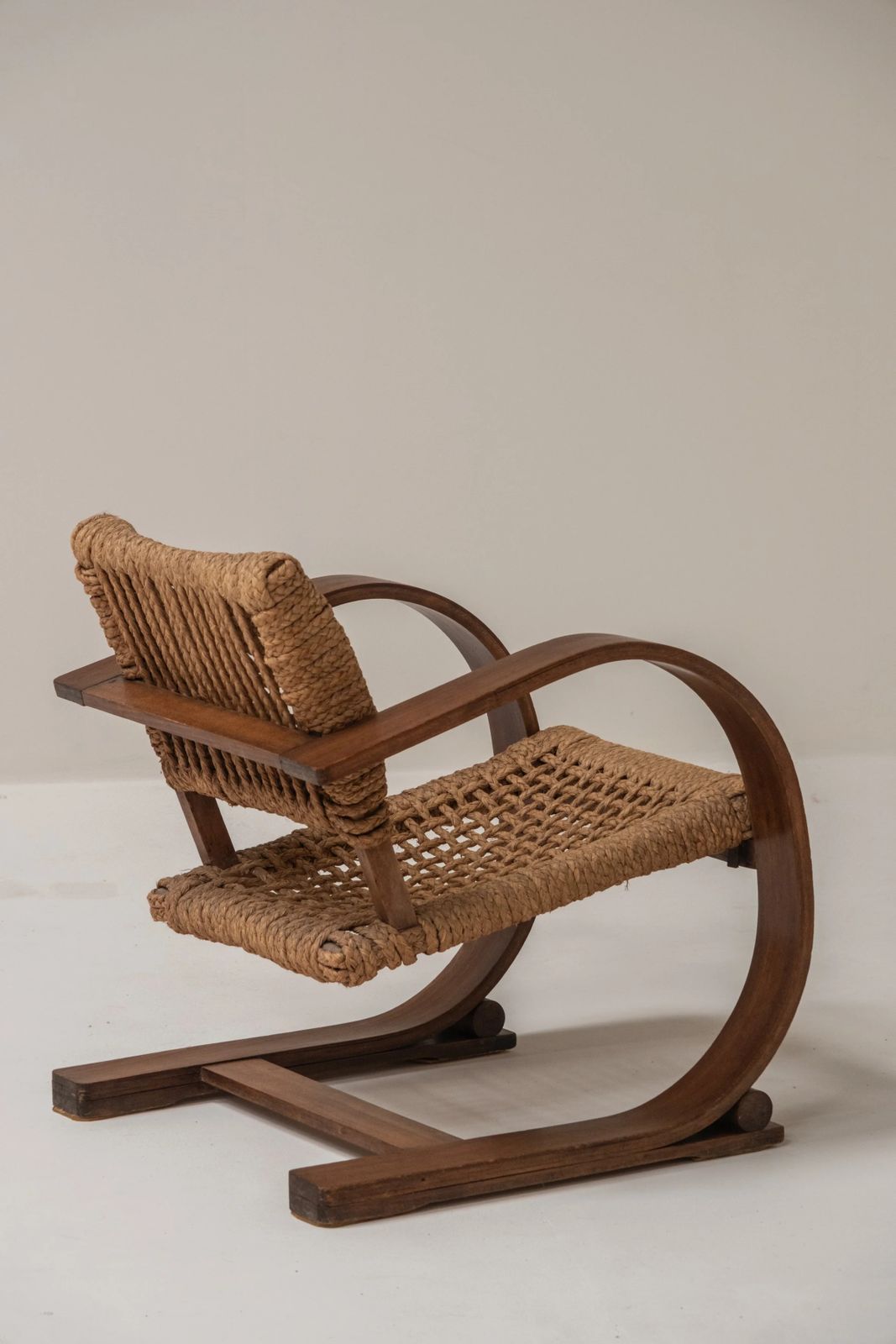 Mid Century Rope Chair By Audoux & Minet, France, 1950s photo vinterior
