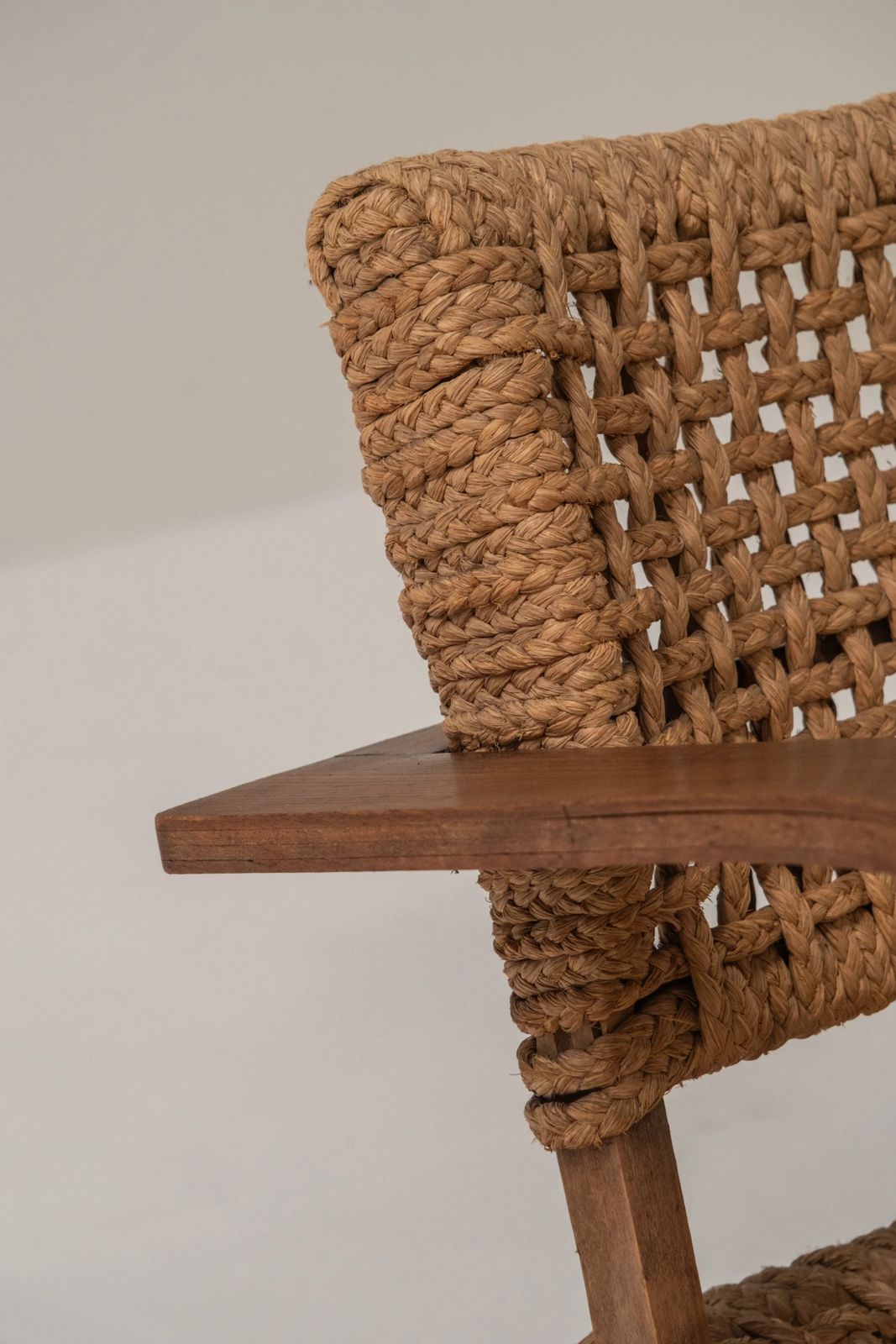 2300.0 Mid Century Rope Chair By Audoux & Minet, France, 1950s photo