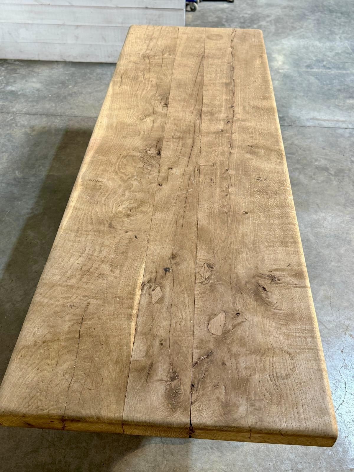 Superior Large French Oak Farmhouse Dining Table photo vinterior