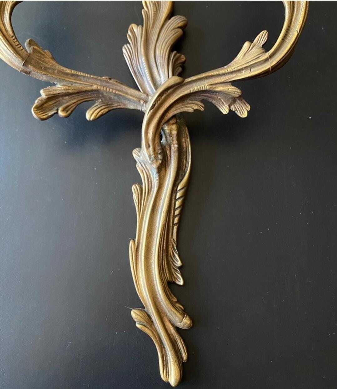 photo for sale Invoervrij voor de VS. Paar antieke bronzen wandlampen