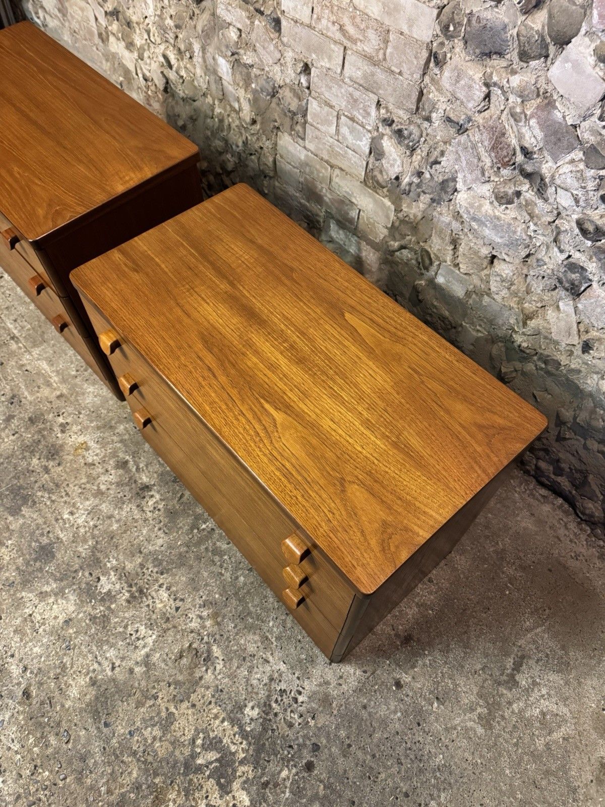 495.0 🚛 Pair Of Mid Century Teak Chests Of Drawers Danish/Scandinavian Design  Stag photo