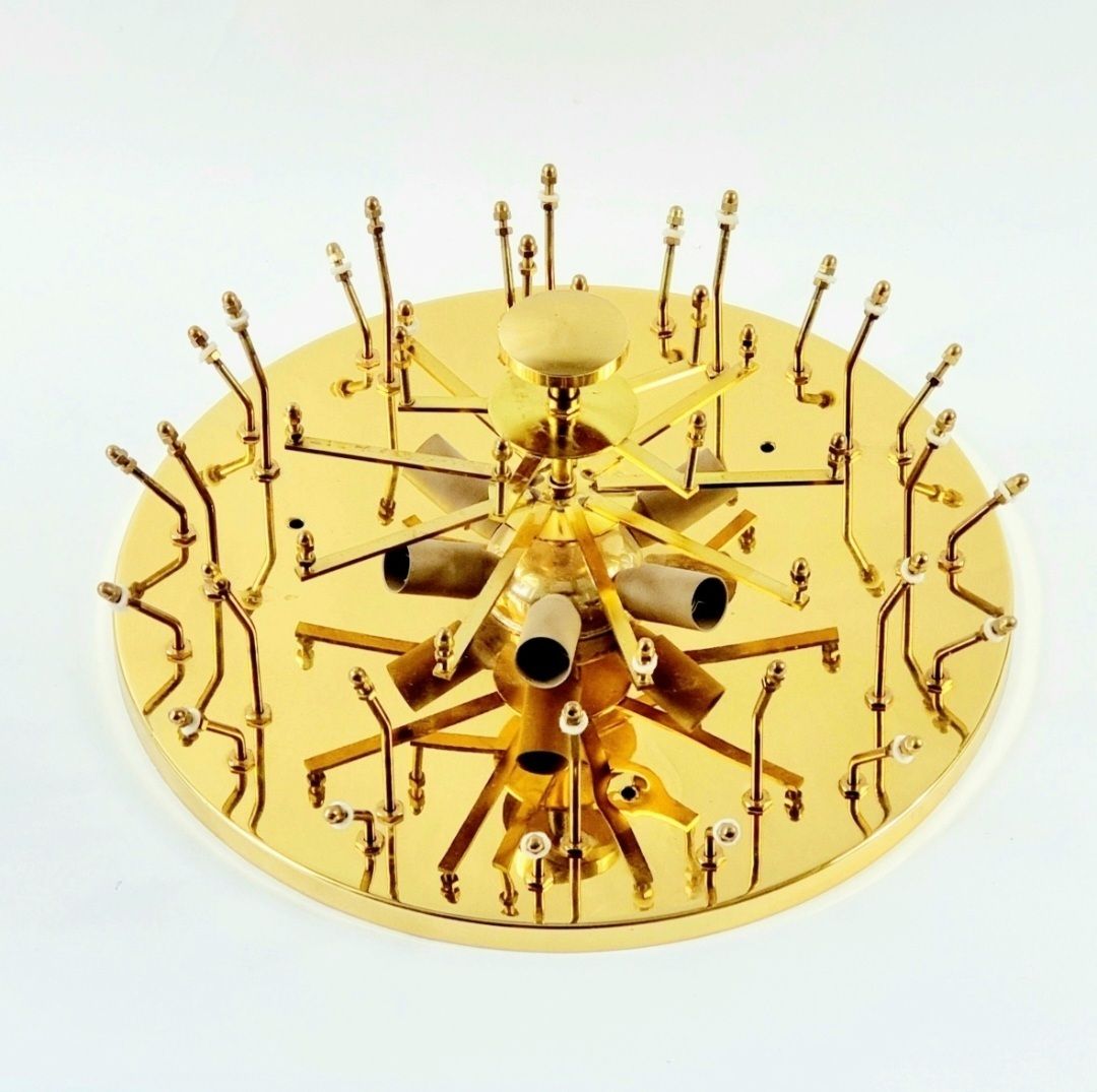 Grand plafonnier mid-century en verre de Murano floral et laiton, par Ernst Palme, Allemagne, années 1970 photo vintage