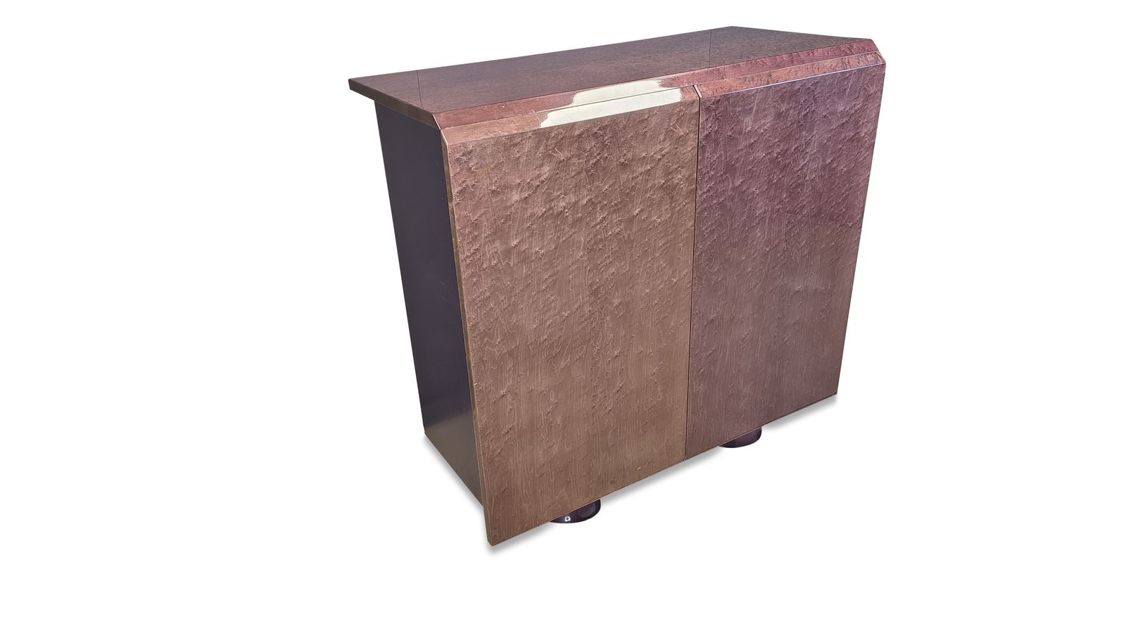 Burl Bar Cabinet By Giovanni Offredi For Saporiti, 1970s photo vintage