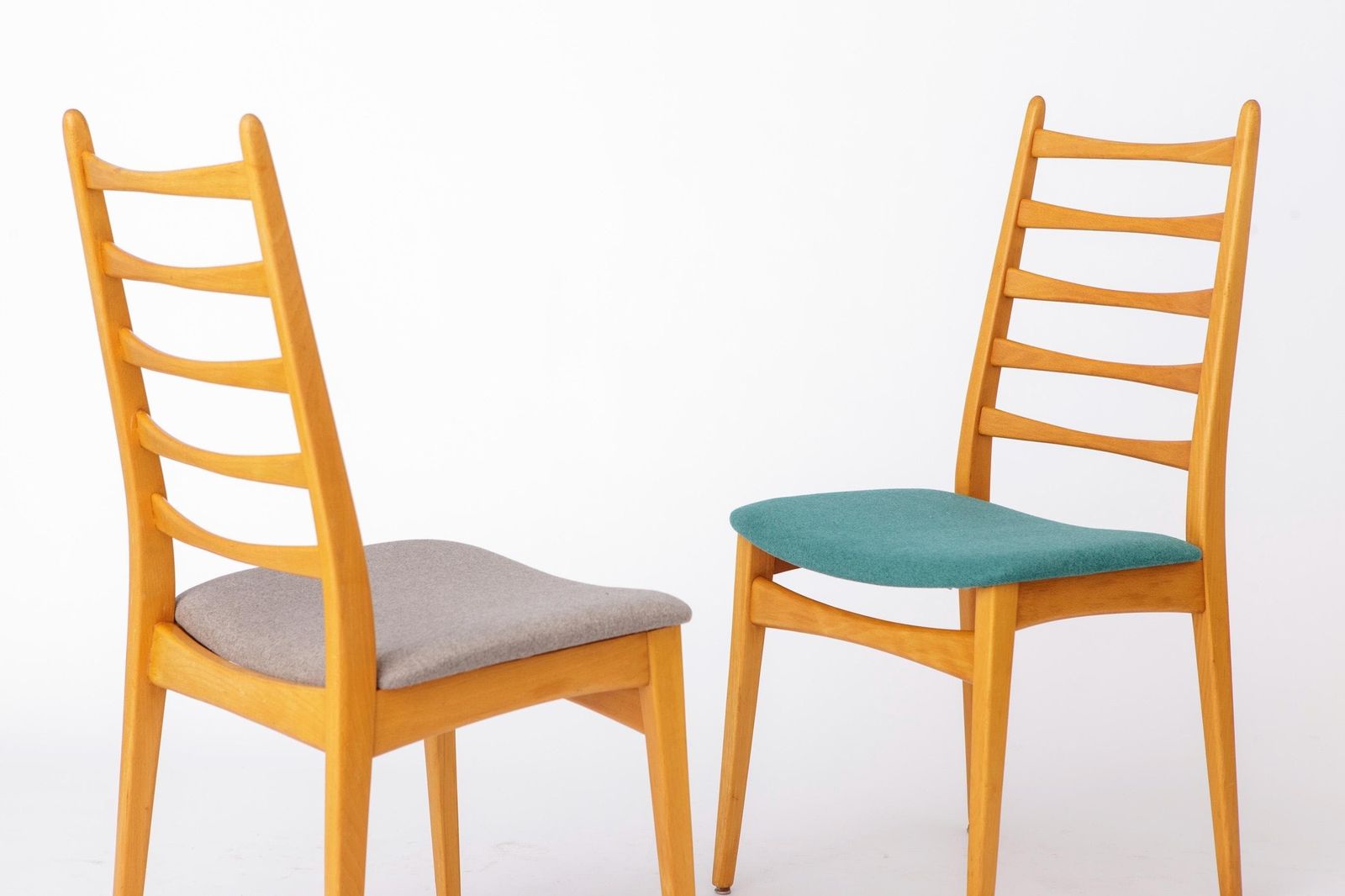 photo furniture Set Of 8 Vintage Dining Chairs, Wenzel Germany 1970s, Beech Wood, Mid Century Modern