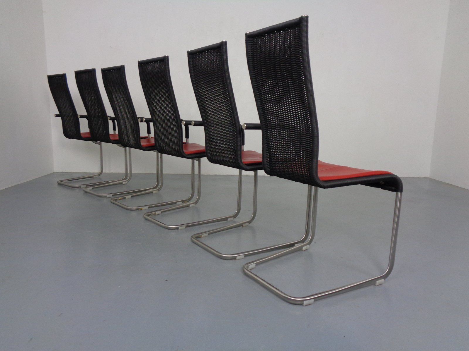 Kragstuhl D21 & B20 Cantilever Chairs By Jean Prouve & Axel Bruchhäuser For Tecta, 1980s, Germany, Set Of 6 photo vintage