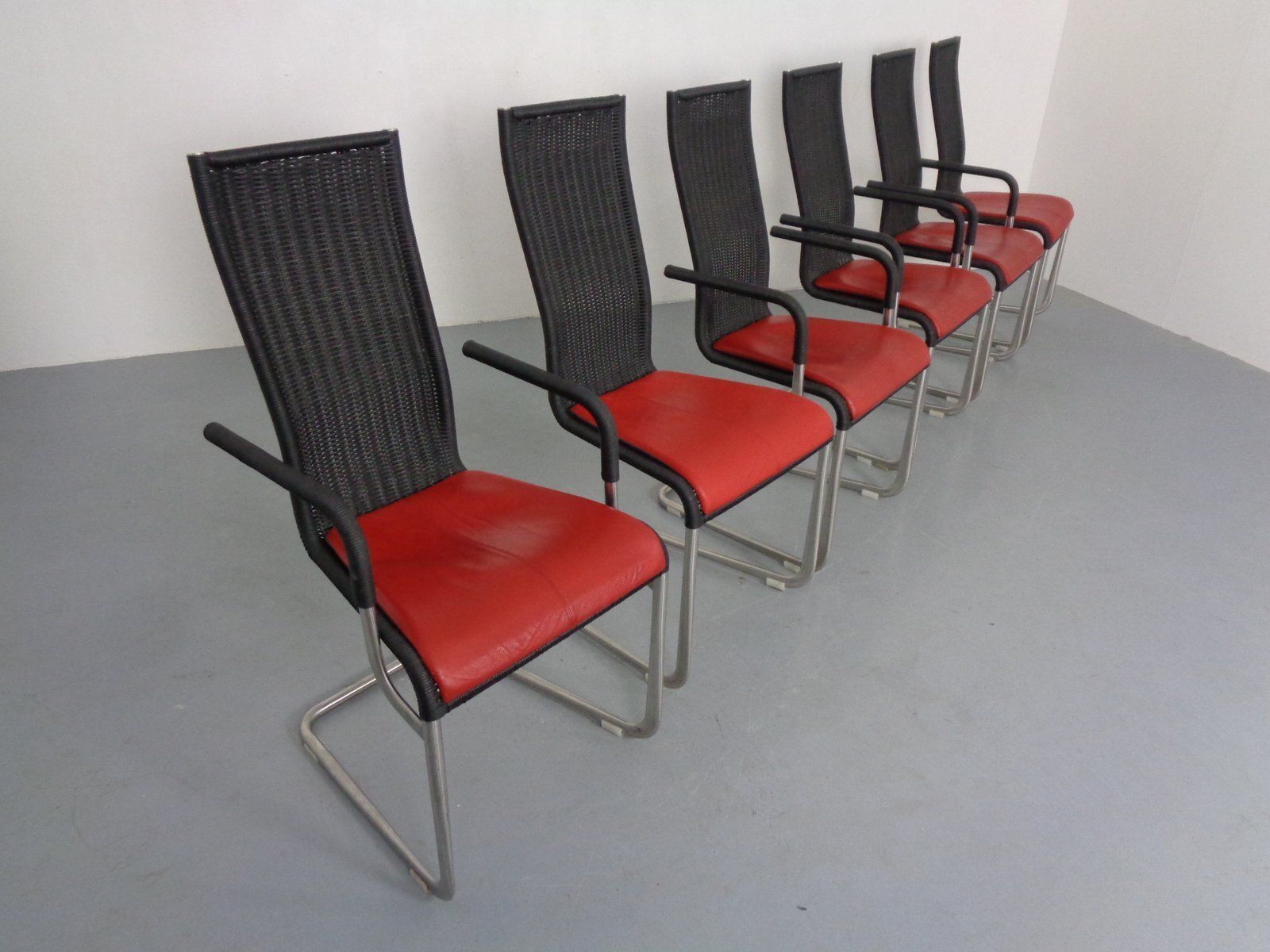 photo furniture Kragstuhl D21 & B20 Cantilever Chairs By Jean Prouve & Axel Bruchhäuser For Tecta, 1980s, Germany, Set Of 6